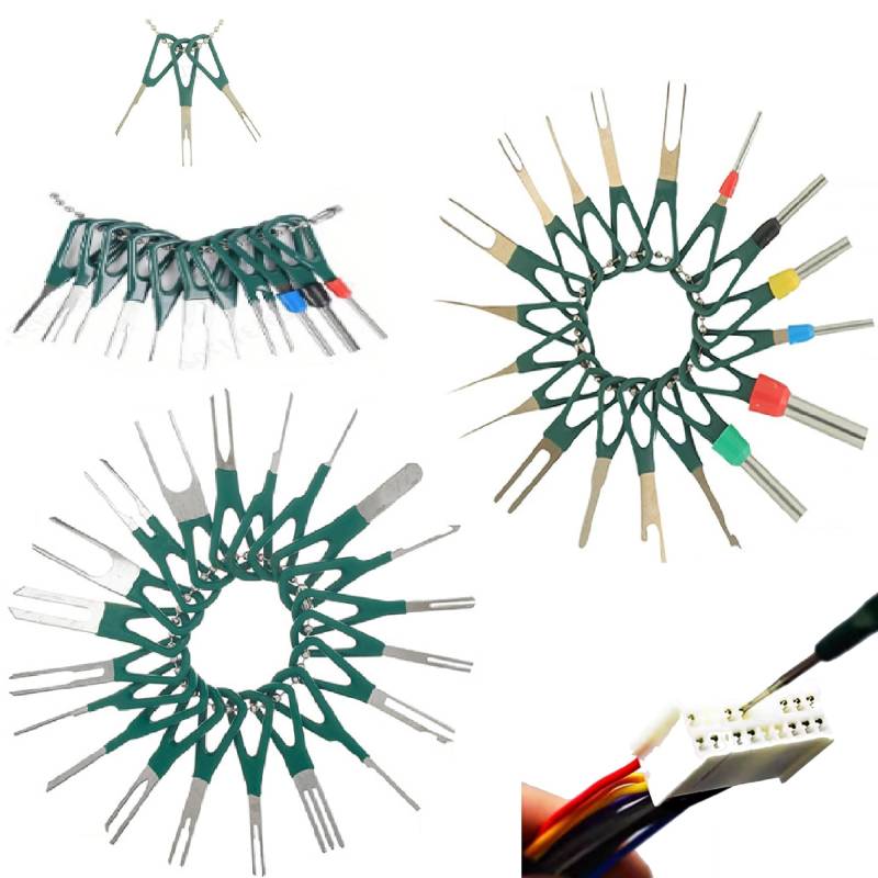 Xiciki 76 Stück Auspinwerkzeug,Auspinnwerkzeug kfz Set,Entriegelungswerkzeug,Pin-Extractor Terminal Removal Tool,Auto Kabel Stecker Ausbau Werkzeug,Kfz Werkzeug,Auspinwerkzeug VW von Xiciki