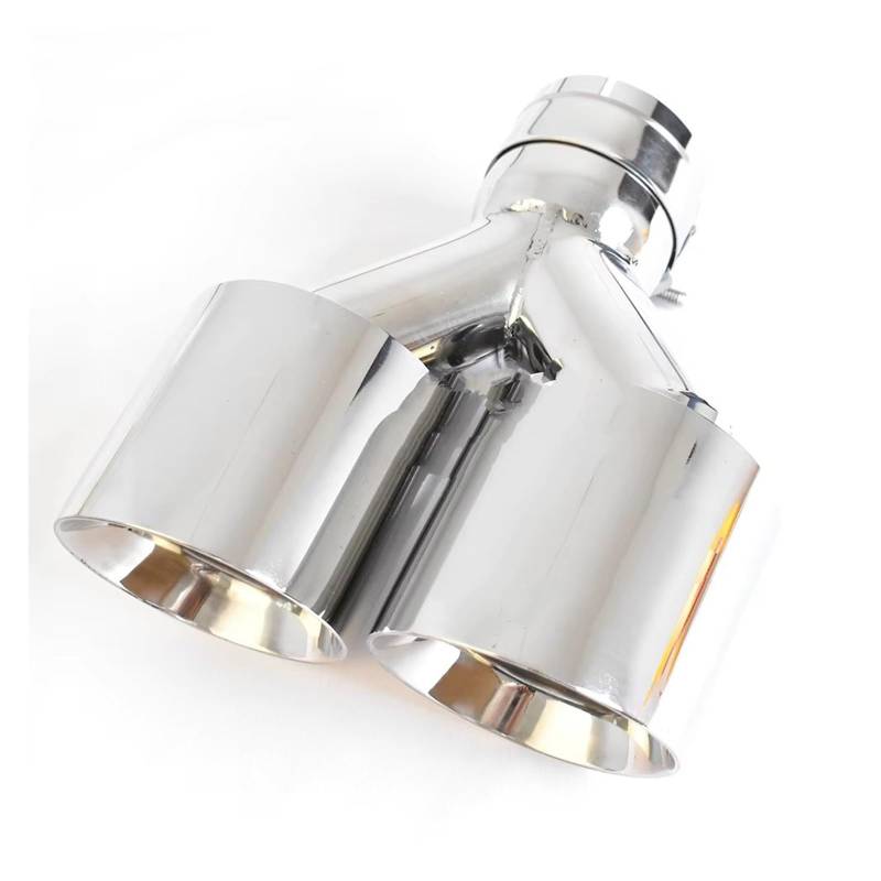 Schalldämpfer Spitze 1 Stück Auto Dual Edelstahl Universal-Automobilauspuffrohr Doppelschalldämpfer Spitze Auto Auspuffspitze Auspuffspitze(ID 63 OD 101 MM) von XingPuBhD