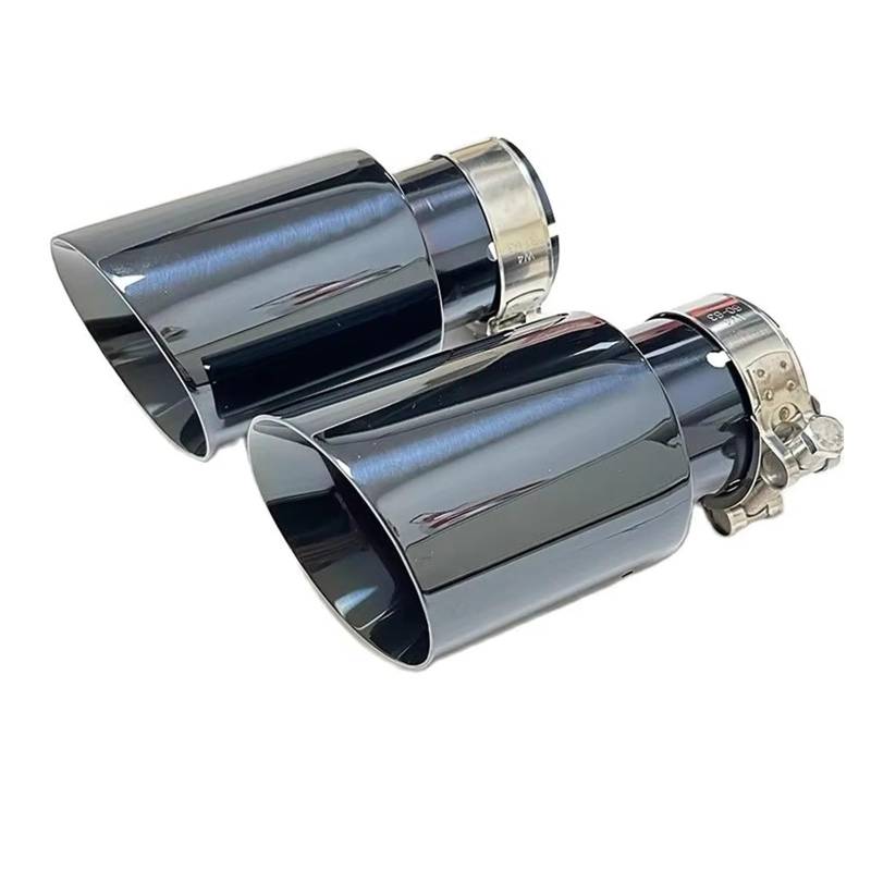 Schalldämpfer Spitze 1 Stück Autoauspuffrohr Edelstahl Schwarz Endrohr Horn Auslass Großer Durchmesser 89mm 101mm 114mm Größe Auspuffspitze(60mm-89mm) von XingPuBhD