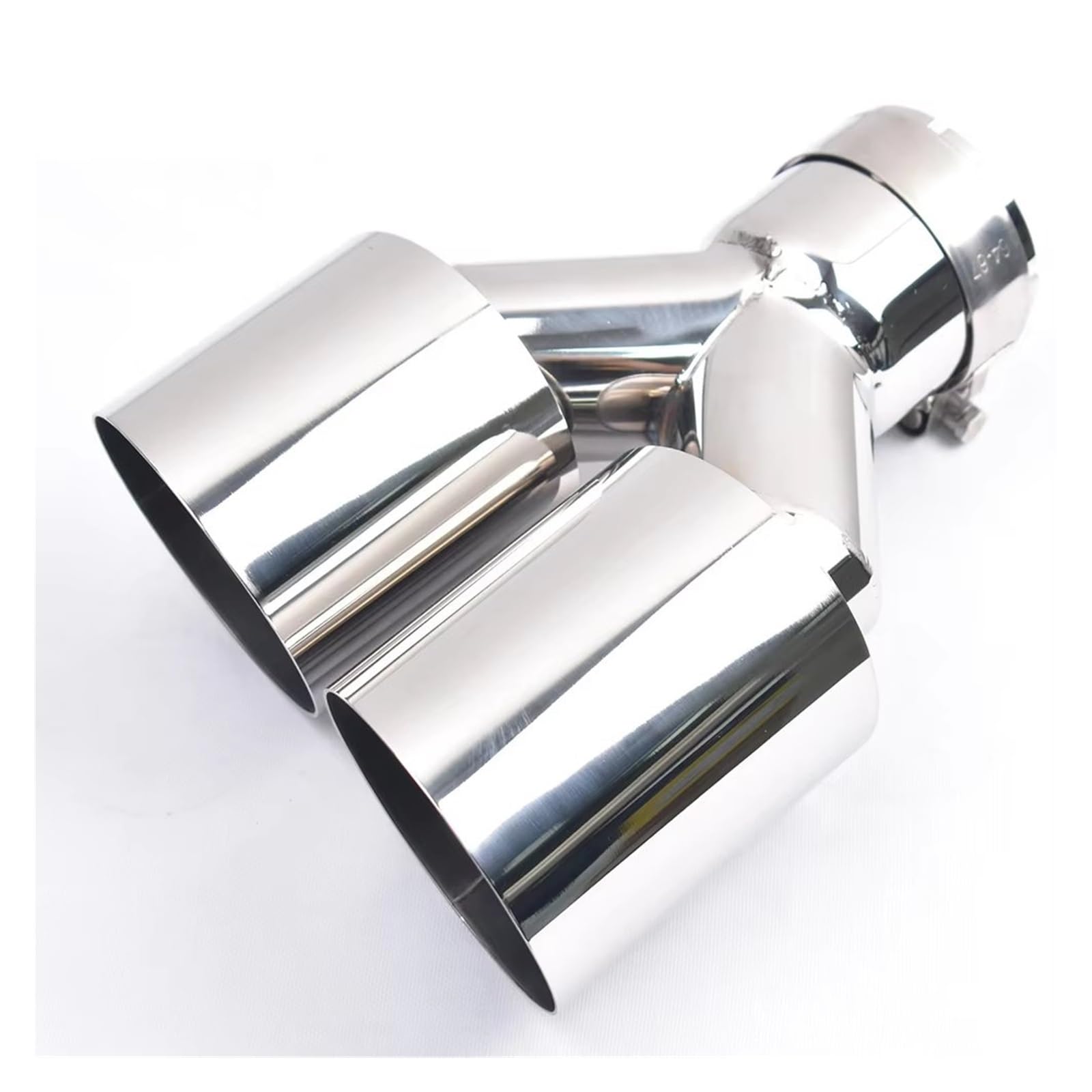 Schalldämpfer Spitze 1 Stück Doppelschalldämpfer Universelle Links- Und Rechtsseitige Glänzende Abgewinkelte Auspuffspitze Aus Edelstahl Auspuffspitze(IN 57MM Out 101MM) von XingPuBhD