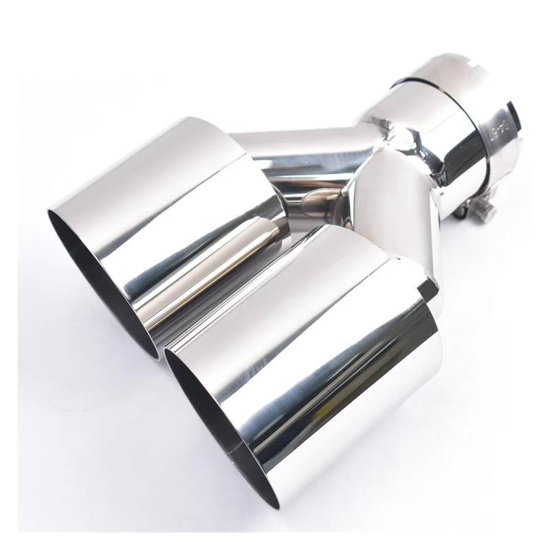 Schalldämpfer Spitze 1 Stück Doppelschalldämpfer Universelle Links- Und Rechtsseitige Glänzende Abgewinkelte Auspuffspitze Aus Edelstahl Auspuffspitze(IN 57MM Out 101MM) von XingPuBhD