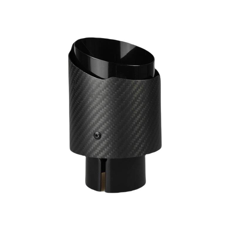 Schalldämpfer Spitze 1 Stück Universal Auto Carbon Fiber Endrohr Edelstahl Schalldämpfer Hell Schwarz Twill Matte Schalldämpfer Auspuffdüse Spitze Auspuffspitze(60mm-89mm) von XingPuBhD