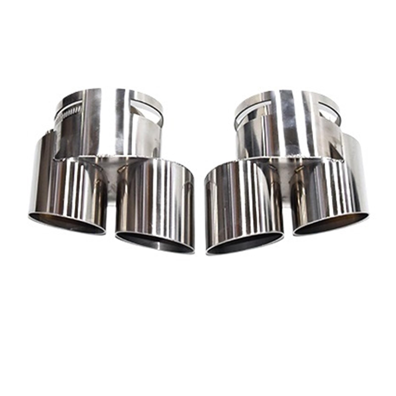 Schalldämpfer Spitze Auspuffrohr Edelstahl Schwarz Doppel Outlet Schalldämpfer Düse Spitze Für G05 Für X5 Für G06 Für X6 2019-2024 Auspuffspitze(Silver) von XingPuBhD