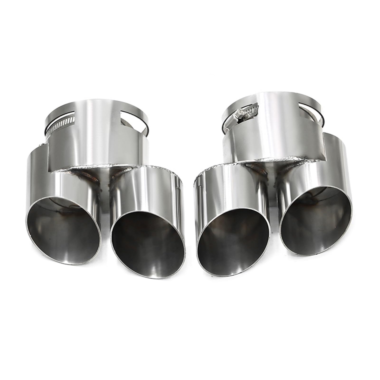 Schalldämpfer Spitze Auspuffspitze Quad-Endrohr Auspuffrohr Edelstahldüsen-Endrohr Für G05 Für X5 Für G06 Für X6 Auspuffspitze(Silver) von XingPuBhD