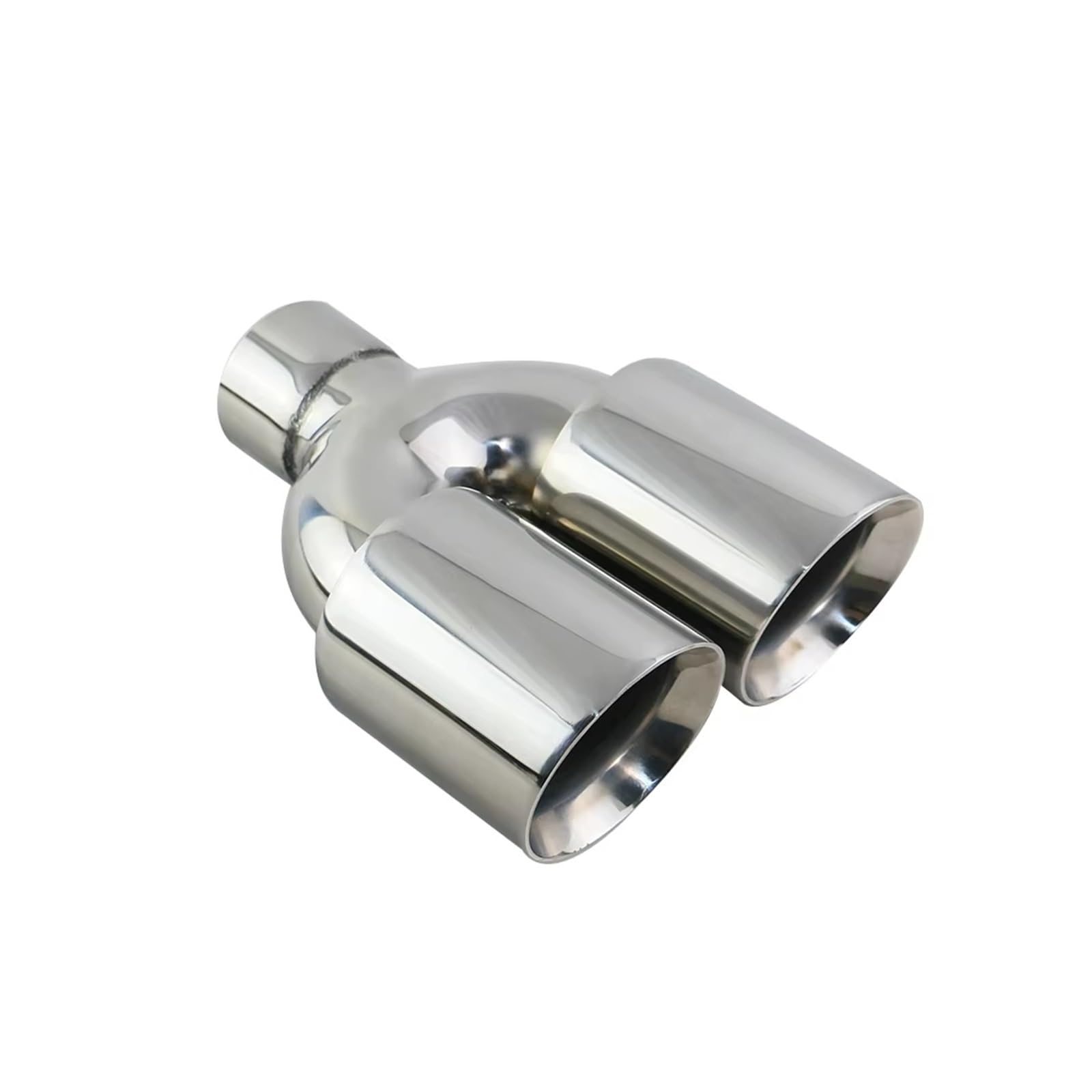 Schalldämpfer Spitze Auto Edelstahl Auto Auspuff Endrohr Schnittstelle 63mm Rund Dual Outlet 89mm Schalldämpfer Endrohr Silber Auspuffspitze(EM20115a) von XingPuBhD