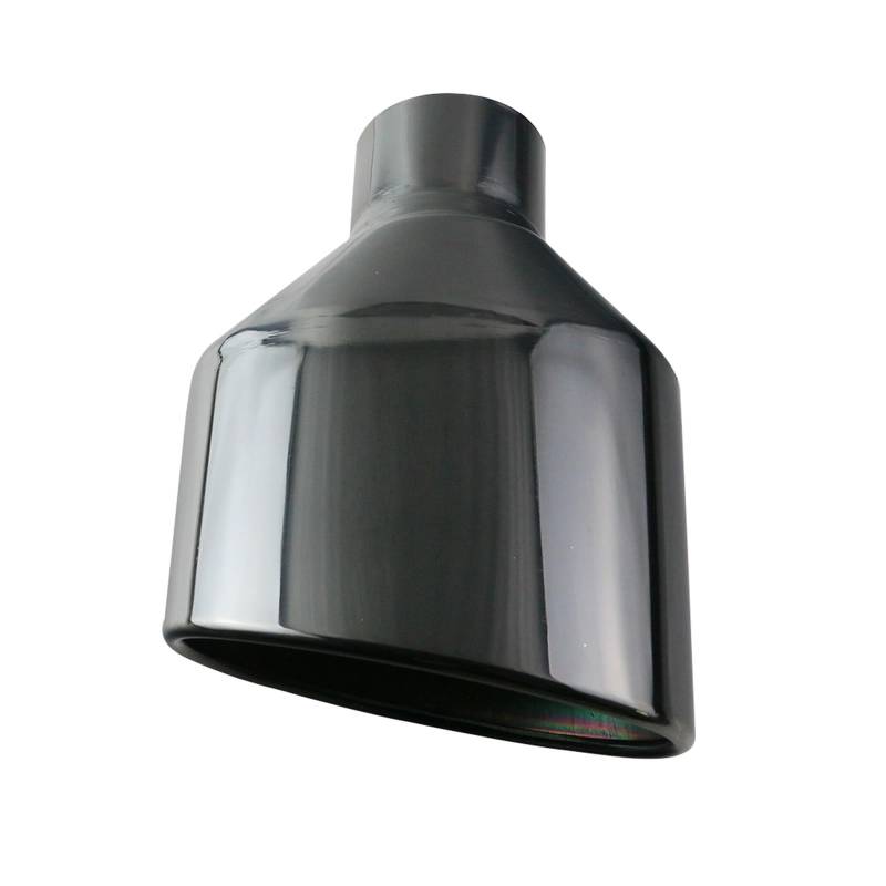 Schalldämpfer Spitze Auto Edelstahl Auto Auspuff Endrohr Schnittstelle 63mm Schräg Gerollt Outlet Auto Schalldämpfer Endrohr Schwarz Silber Auspuffspitze(Black Left) von XingPuBhD