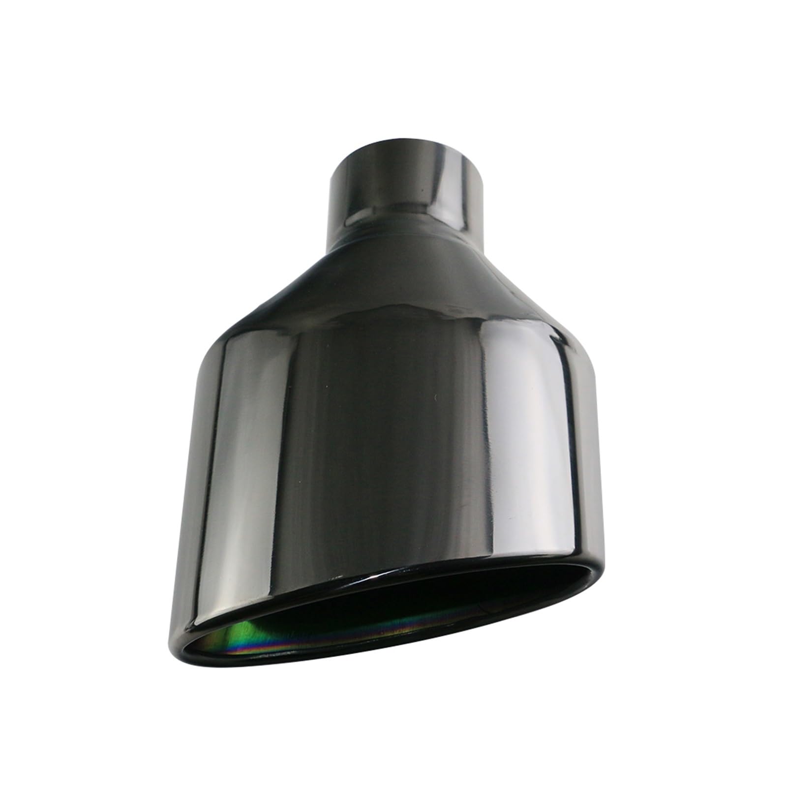 Schalldämpfer Spitze Auto Edelstahl Auto Auspuff Endrohr Schnittstelle 63mm Schräg Gerollt Outlet Auto Schalldämpfer Endrohr Schwarz Silber Auspuffspitze(Black Right) von XingPuBhD