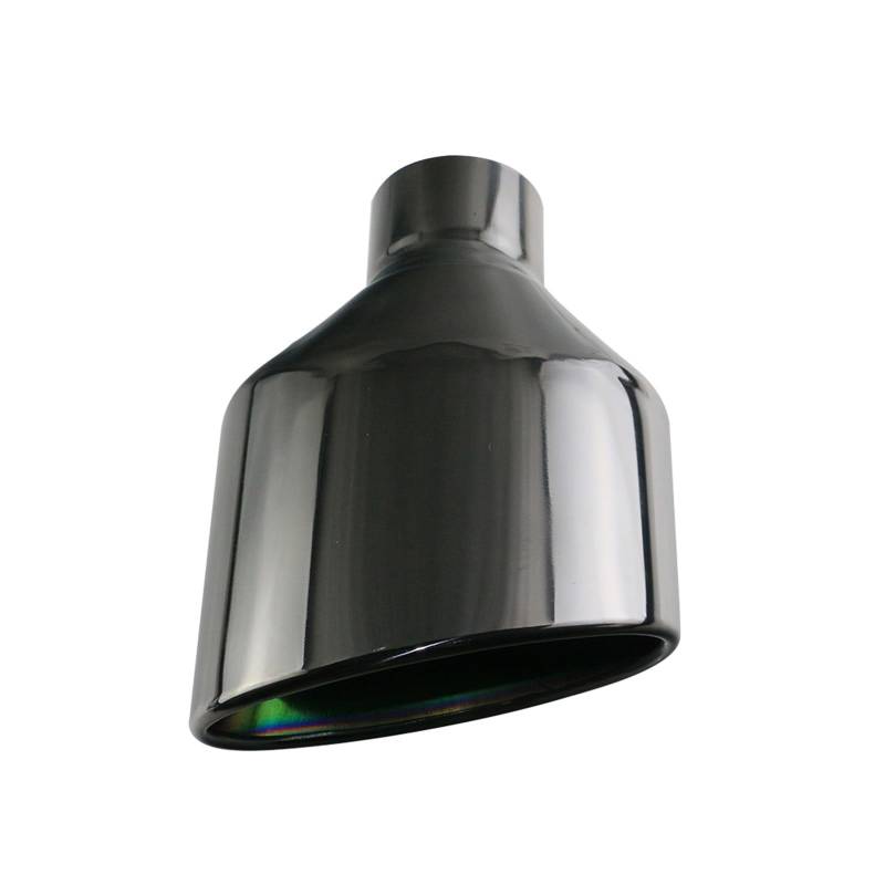 Schalldämpfer Spitze Auto Edelstahl Auto Auspuff Endrohr Schnittstelle 63mm Schräg Gerollt Outlet Auto Schalldämpfer Endrohr Schwarz Silber Auspuffspitze(Black Right) von XingPuBhD