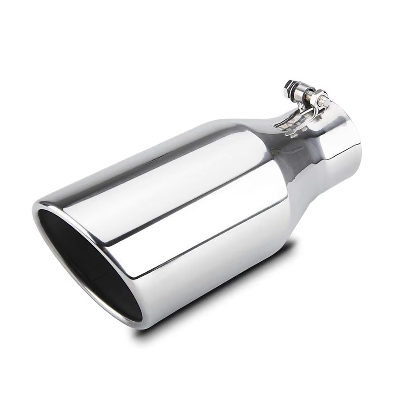 Schalldämpfer Spitze Auto Universal Edelstahl Diesel Auspuff Schalldämpfer Spitze Farbe Rolled End Winkel Cut Endrohr Trim Auspuffspitze(Silver 3-5) von XingPuBhD