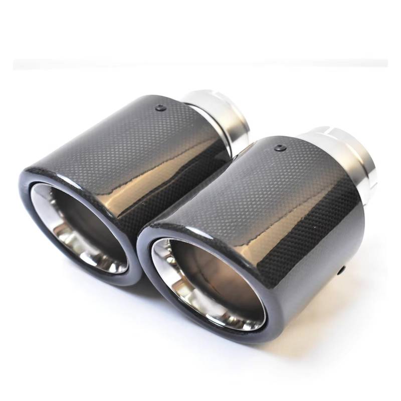 Schalldämpfer Spitze Auto Universal Edelstahl Single Glossy Curly Bevel Auspuffrohr Volle Fiber Carbon Abdeckung Schalldämpfer Spitze Auspuffspitze(57-89mm) von XingPuBhD