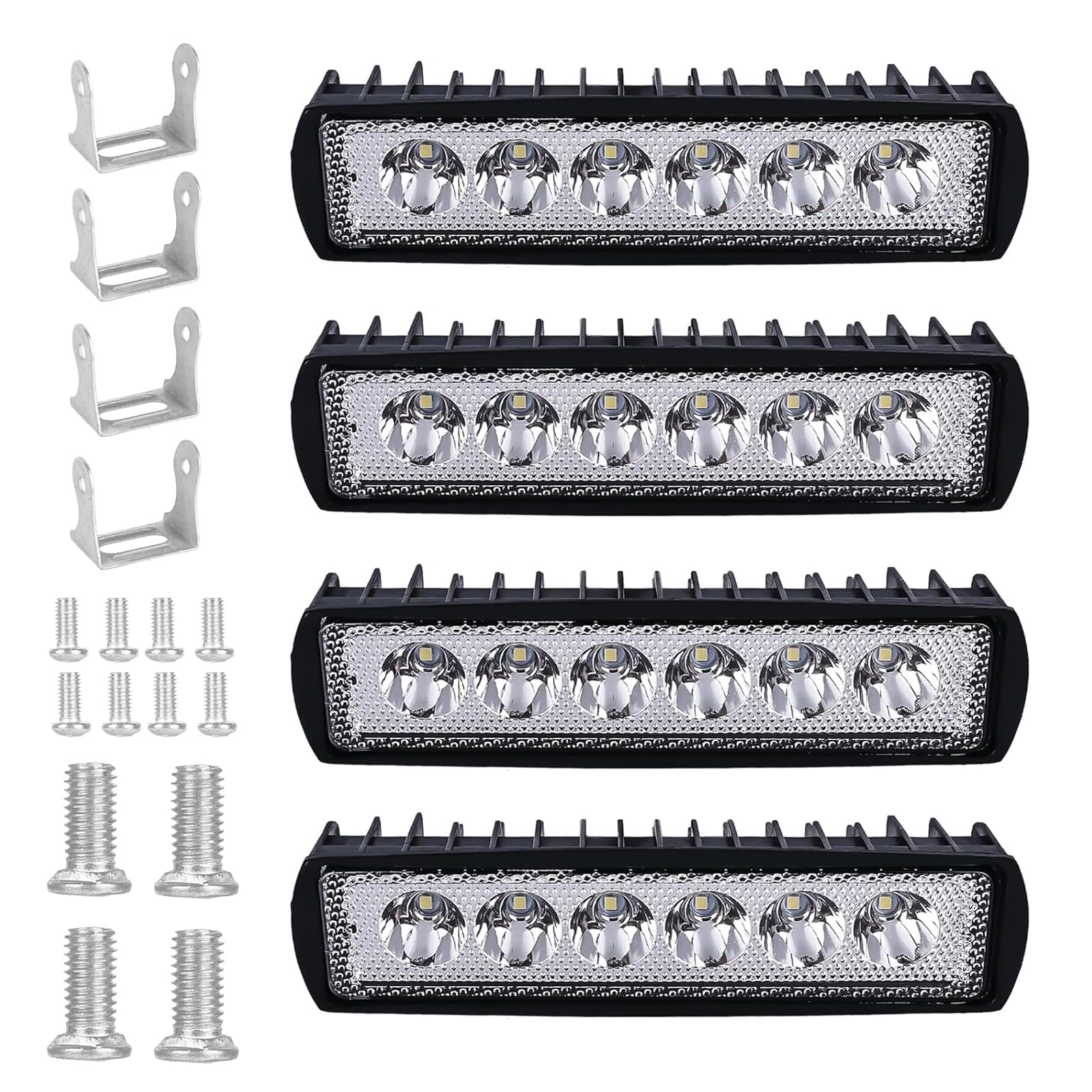 Xinlie 4 Stück 18W LED Arbeitsscheinwerfer Offroad Scheinwerfer 12V/24V Zusatzscheinwerfer Auto KFZ Strahler für Bagger Schlepper Gabelstapler ATV LKW Xinlie 4 Stück 18W LED Arbeitsscheinwerfer Offroad Scheinwerfer 12V/24V Zusatzscheinwerfer Auto KFZ Strahler für Bagger Schlepper Gabelstapler ATV LKW von Xinlie