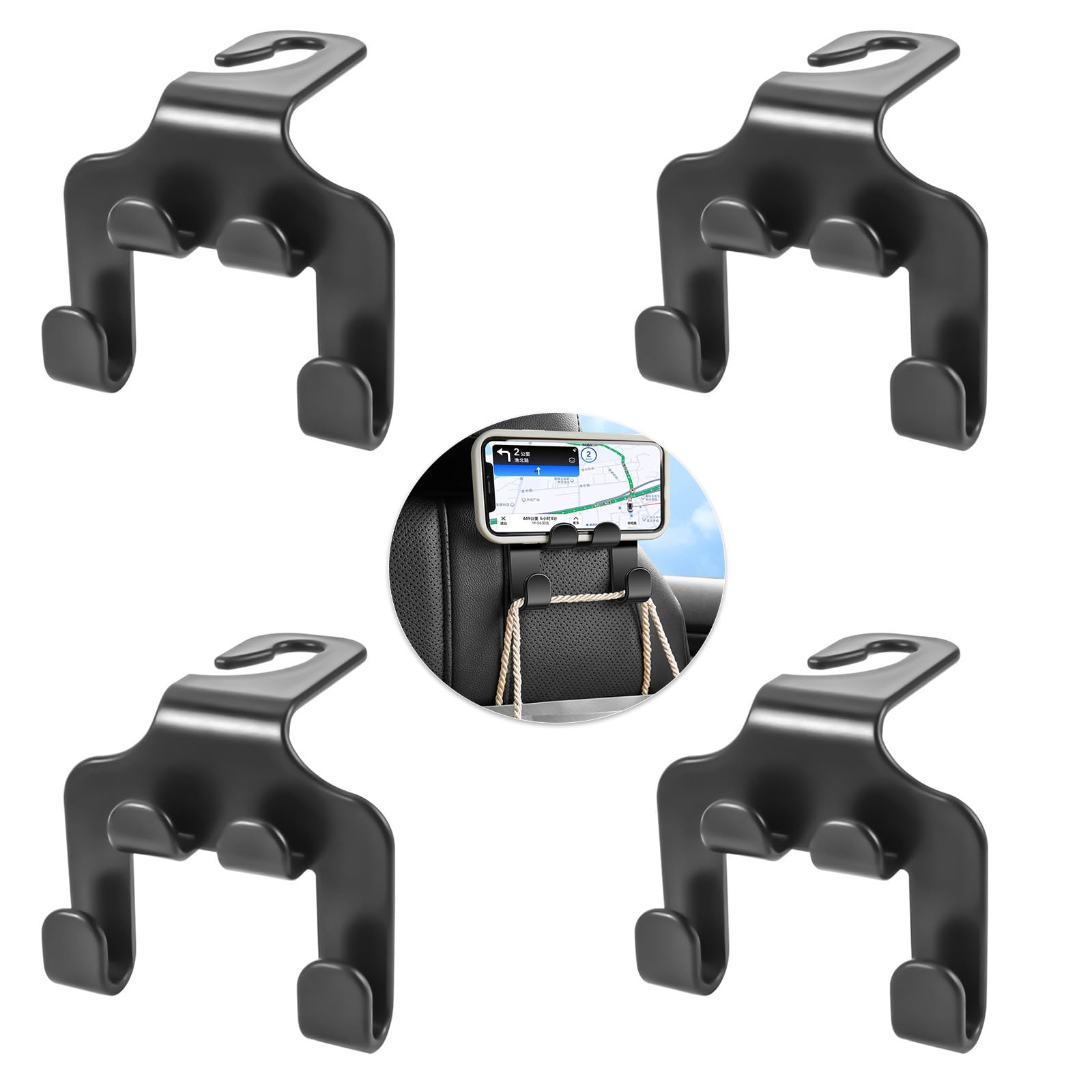 Xinlie 4 Stück Kopfstützenhalterung Auto Haken Rückenlehnenhaken Autositz-Aufbewahrungshaken Auto Kopfstütze Haken Autotaschenhaken Used for Hanging Bags and Handbags on Car Hooks for Headrests Xinlie 4 Stück Kopfstützenhalterung Auto Haken Rückenlehnenhaken Autositz-Aufbewahrungshaken Auto Kopfstütze Haken Autotaschenhaken Used for Hanging Bags and Handbags on Car Hooks for Headrests von Xinlie