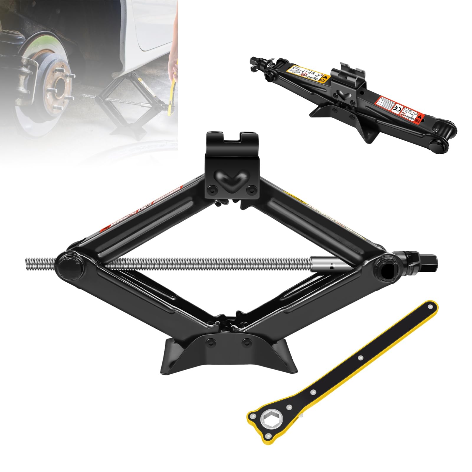 Notfall-Set Scherenwagenheber 2T mit Ratschenschlüssel – Leicht transportabel, max. Höhe 110-390cm – Ideal für Reifenwechsel & Reparaturen an PKW, SUV, MPV Notfall-Set Scherenwagenheber 2T mit Ratschenschlüssel – Leicht transportabel, max. Höhe 110-390cm – Ideal für Reifenwechsel & Reparaturen an PKW, SUV, MPV von Xinng