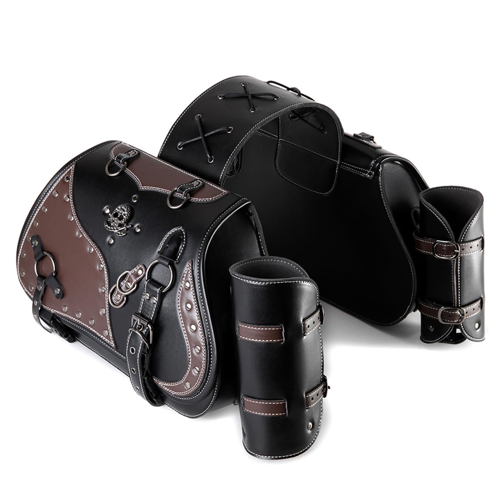 Xinsheinelry Allgemeine Satteltaschen Set wasserdichte PU Leder Seitenbeutel Mit Getränkehalter Stilvoller Tasche Für Tägliche Essentials Xinsheinelry Allgemeine Satteltaschen Set wasserdichte PU Leder Seitenbeutel Mit Getränkehalter Stilvoller Tasche Für Tägliche Essentials von Xinsheinelry