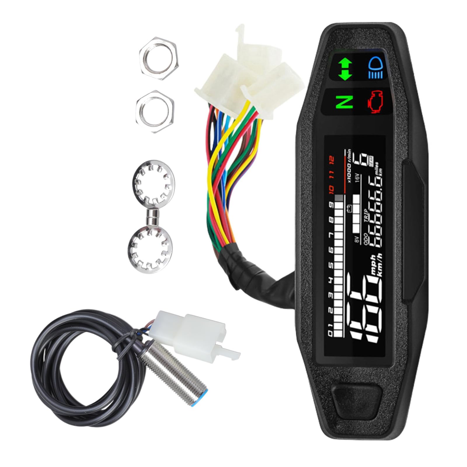 Xinsheinelry Tachometer Digital Speed Meter LED Tachometer Armaturenbrett Instrumententafel Messgerät LCD Display Allgemein Xinsheinelry Tachometer Digital Speed Meter LED Tachometer Armaturenbrett Instrumententafel Messgerät LCD Display Allgemein von Xinsheinelry