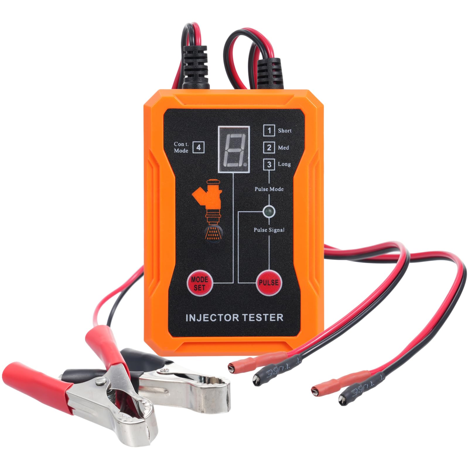 Xiuganpo Kraftstoffeinspritztester -Reiniger -Werkzeugkit, 8 Impulsmodi Injektorstester mit 4 Injektorreiniger -Adaptern, Kurzschlussschutz Kraftstoffeinspritzer -Reiniger 12V (ORANGE) von Xiuganpo