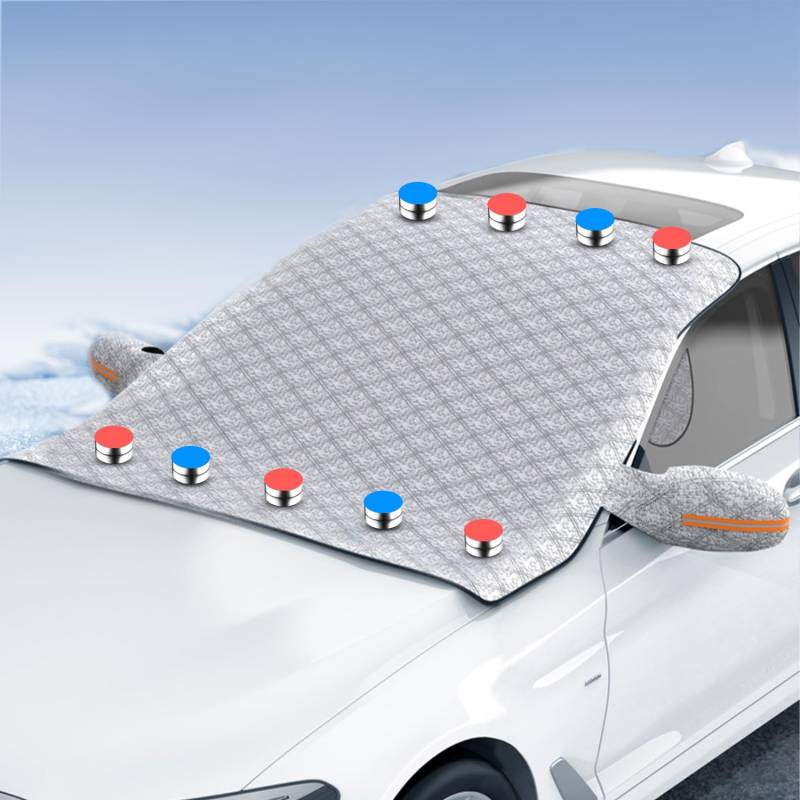 Xiujuers Windschutzscheibenabdeckung, 160x120CM Frontscheibenabdeckung Winter, Scheibenabdeckung Auto Winter, Frostschutz Auto Frontscheibe, Schutz vor Schnee, Frost, UV-Strahlen, Sonnenlicht, Staub von Xiujuers