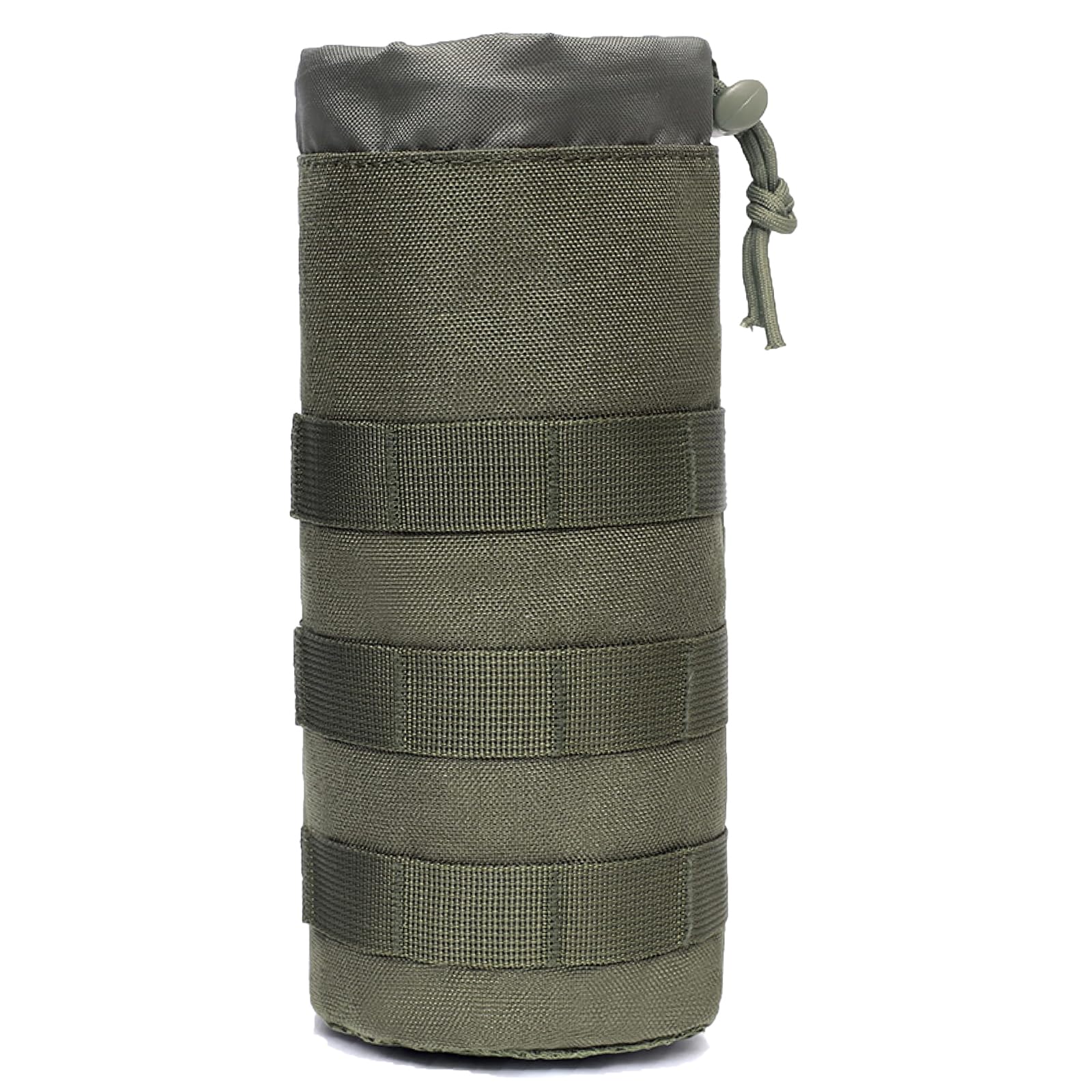 XoeLLe Flaschenhalter Rucksack, Molle System Flaschentasche, Tactical Nylon Getränkehalter mit Kordelzug Faltbar Mesh Flaschenhalter für Reisen Angeln Jagd Wandern Outdoor-Aktivitäten (Grün) von XoeLLe