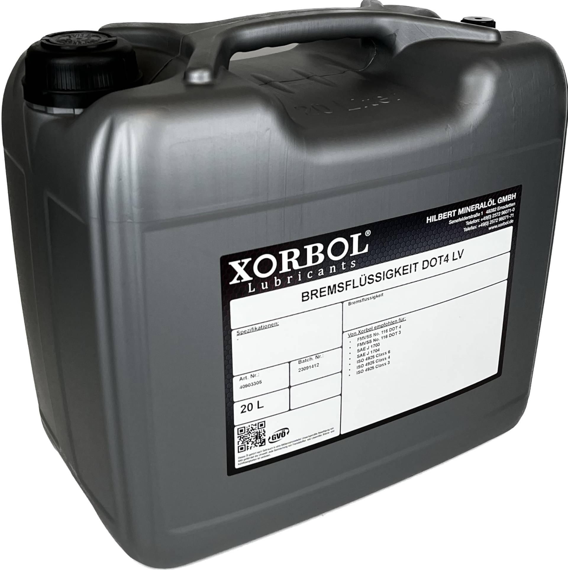 Xorbol 20L Bremsflüssigkeit Bremsflüssigkeit DOT4 LV | ISO 4925 Class 6 von Xorbol