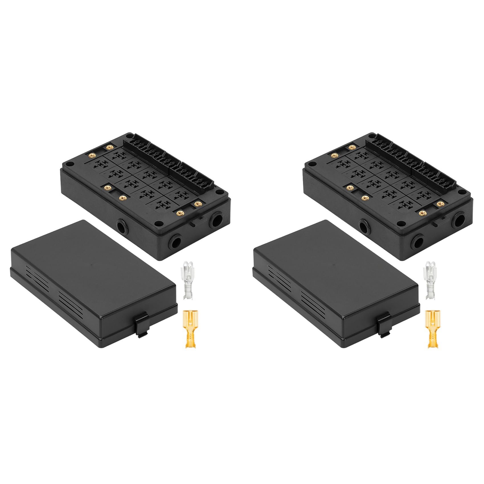 Xptieeck 2X 12-V-Kfz-Sicherungs-Relaiskasten Universalblock für PKW, Relaishalter mit 10 SteckpläTzen, ATC/ATO-Sicherungshalter mit 15 SteckpläTzen Xptieeck 2X 12-V-Kfz-Sicherungs-Relaiskasten Universalblock für PKW, Relaishalter mit 10 SteckpläTzen, ATC/ATO-Sicherungshalter mit 15 SteckpläTzen von Xptieeck