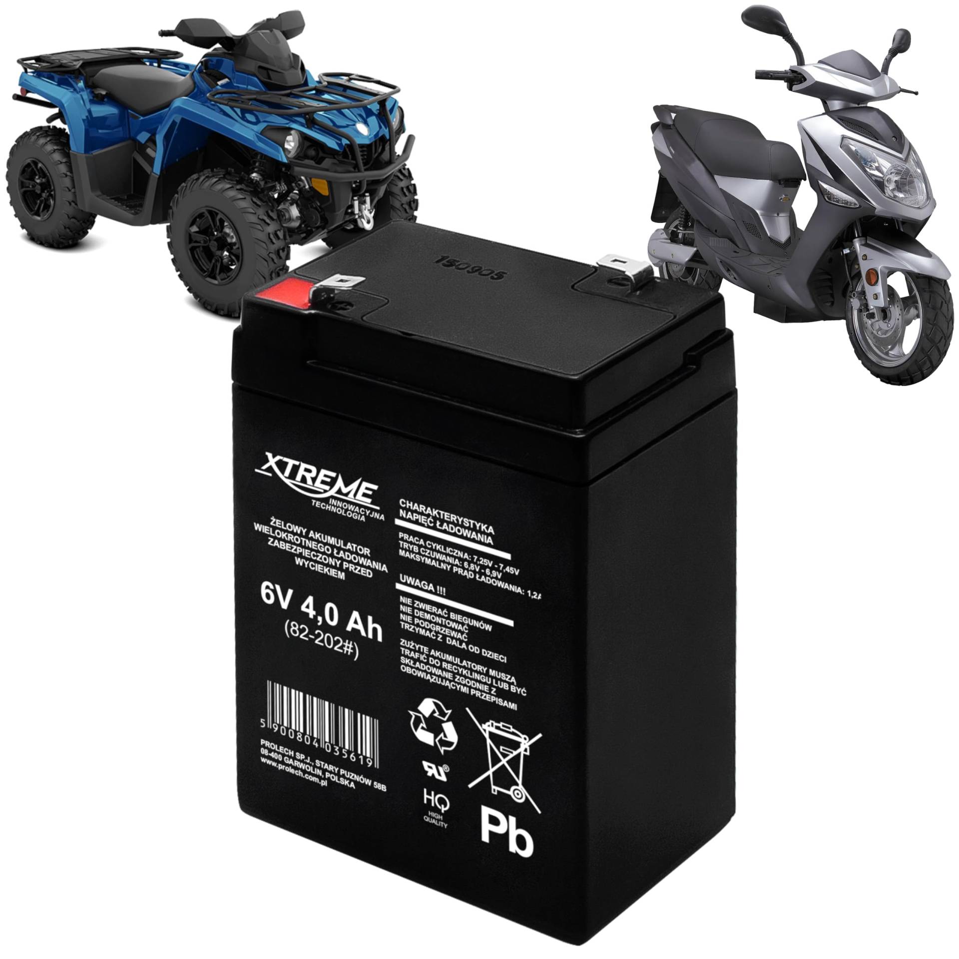 Xtreme Blei-Akku Gel Battery Lead Acid Battery Batterie Akku (6V 4Ah) von Xtreme