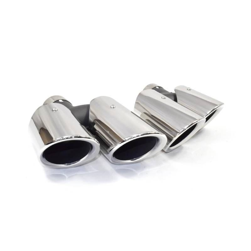 Endschalldämpfer Auspuffendrohr 1 Paar Dual Outlet Endrohre Schalldämpfer Spitze Endrohre Auspuff System Düsen Für Macan 2014 2015 2016 2017(Silver) von XuYingBhd