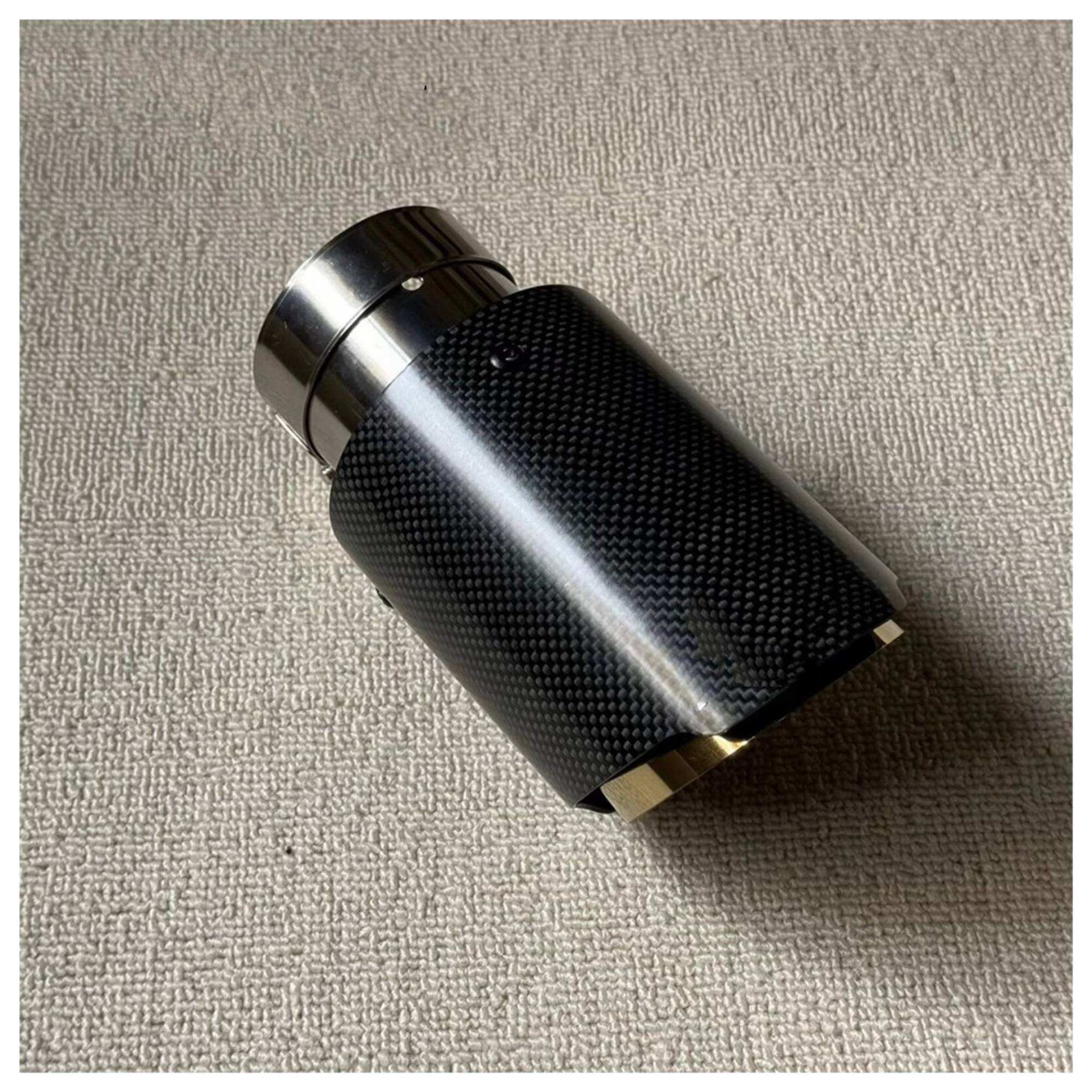 Endschalldämpfer Auspuffendrohr 1 Stück Auto Auspuff TIPP Edelstahl Rohr Glänzend Carbon Faser Auspuff System Schalldämpfer Endrohr(54mm In-76mm Out) von XuYingBhd