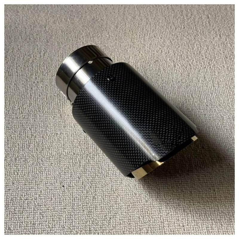 Endschalldämpfer Auspuffendrohr 1 Stück Auto Auspuff TIPP Edelstahl Rohr Glänzend Carbon Faser Auspuff System Schalldämpfer Endrohr(63mm In-76mm Out) von XuYingBhd
