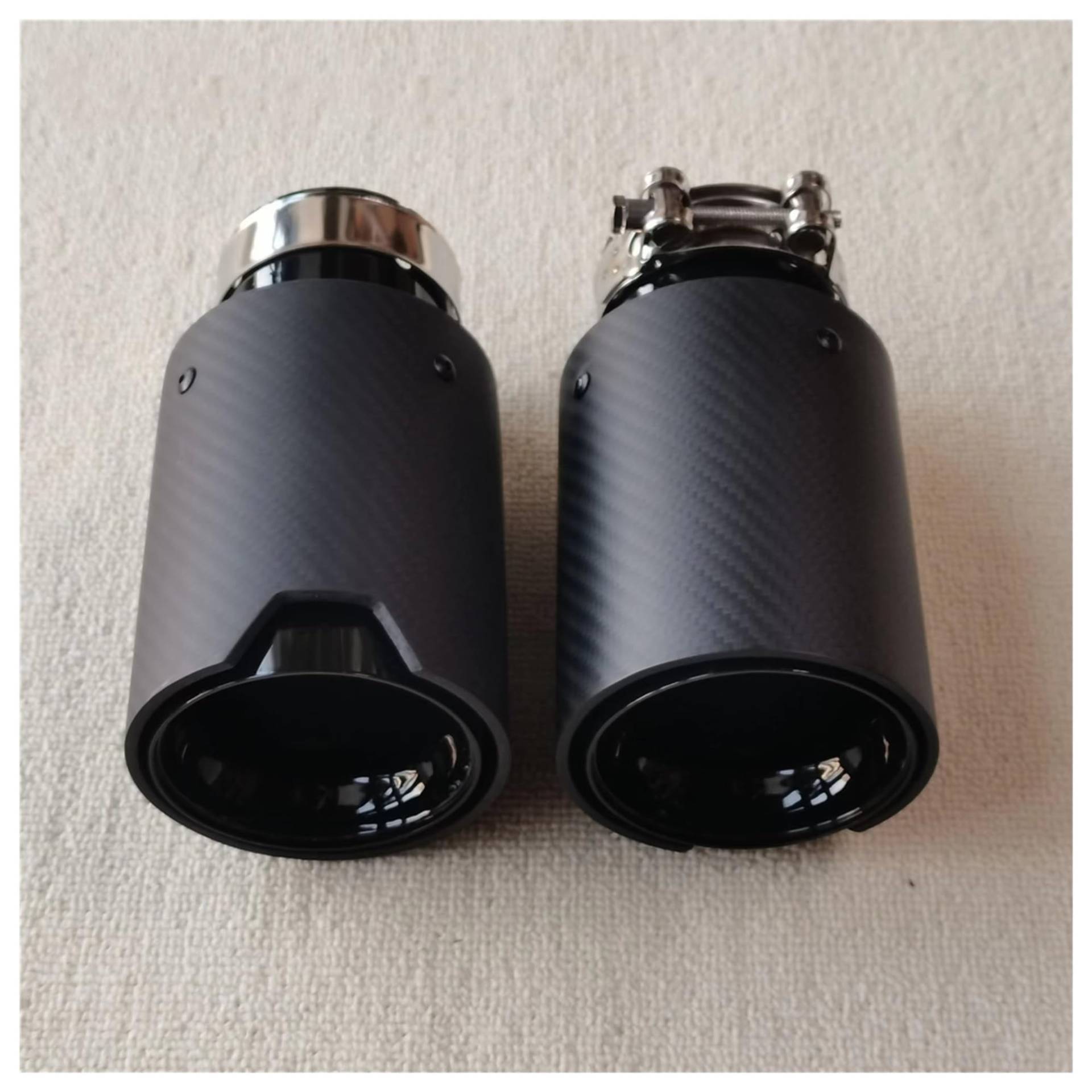 Endschalldämpfer Auspuffendrohr 1 Stück Auto Carbon Fiber Matt Schwarz Hinten Auspuffrohr Schalldämpfer Spitze Geeignet Universal Auspuff Düse(ID 54MM-OD 105MM) von XuYingBhd