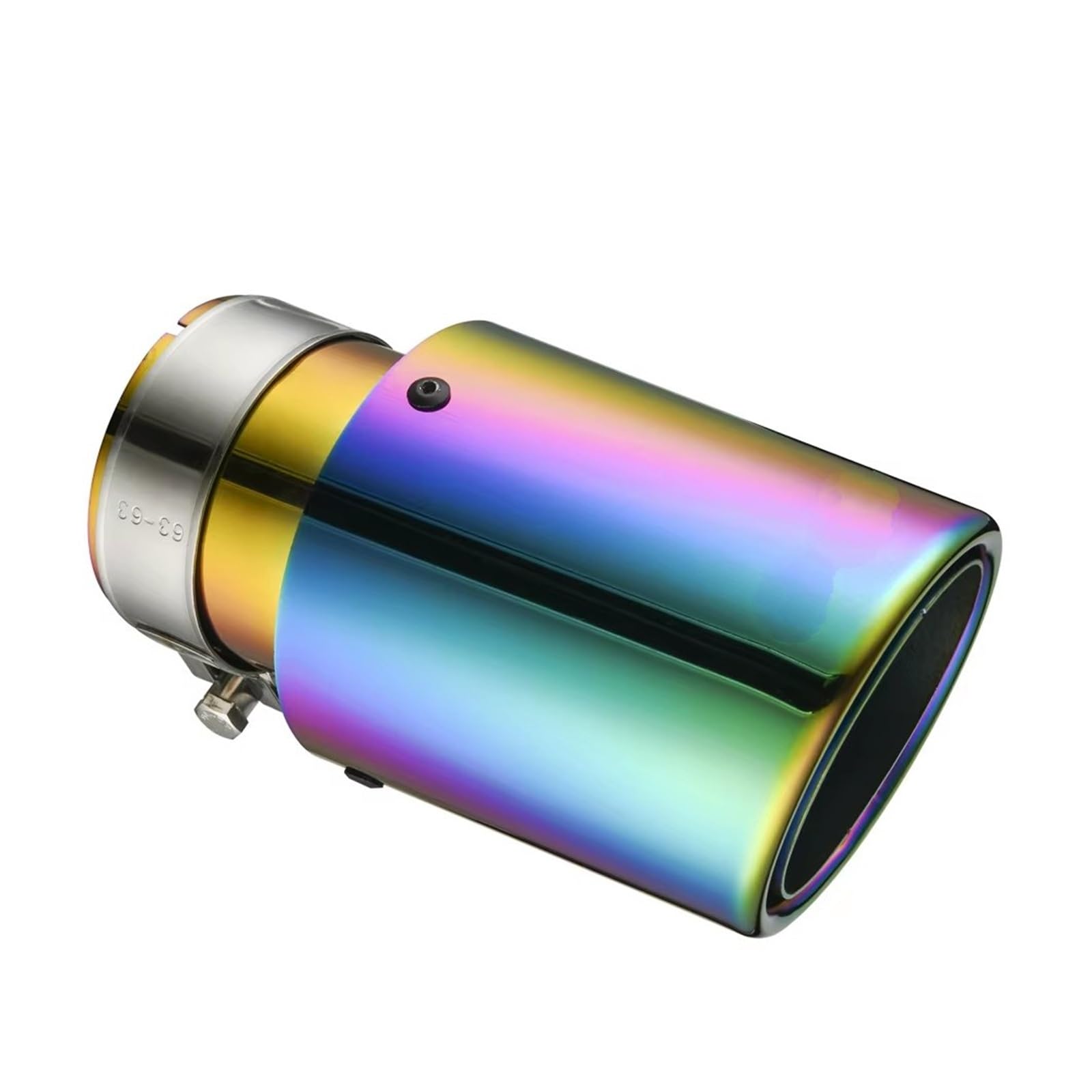 Endschalldämpfer Auspuffendrohr 1 Stück Auto Edelstahl Schalldämpfer Spitze Auspuff System Universal Crimpen Multicolor Dekoration Auspuffrohr Schalldämpfer(54mm-101mm) von XuYingBhd