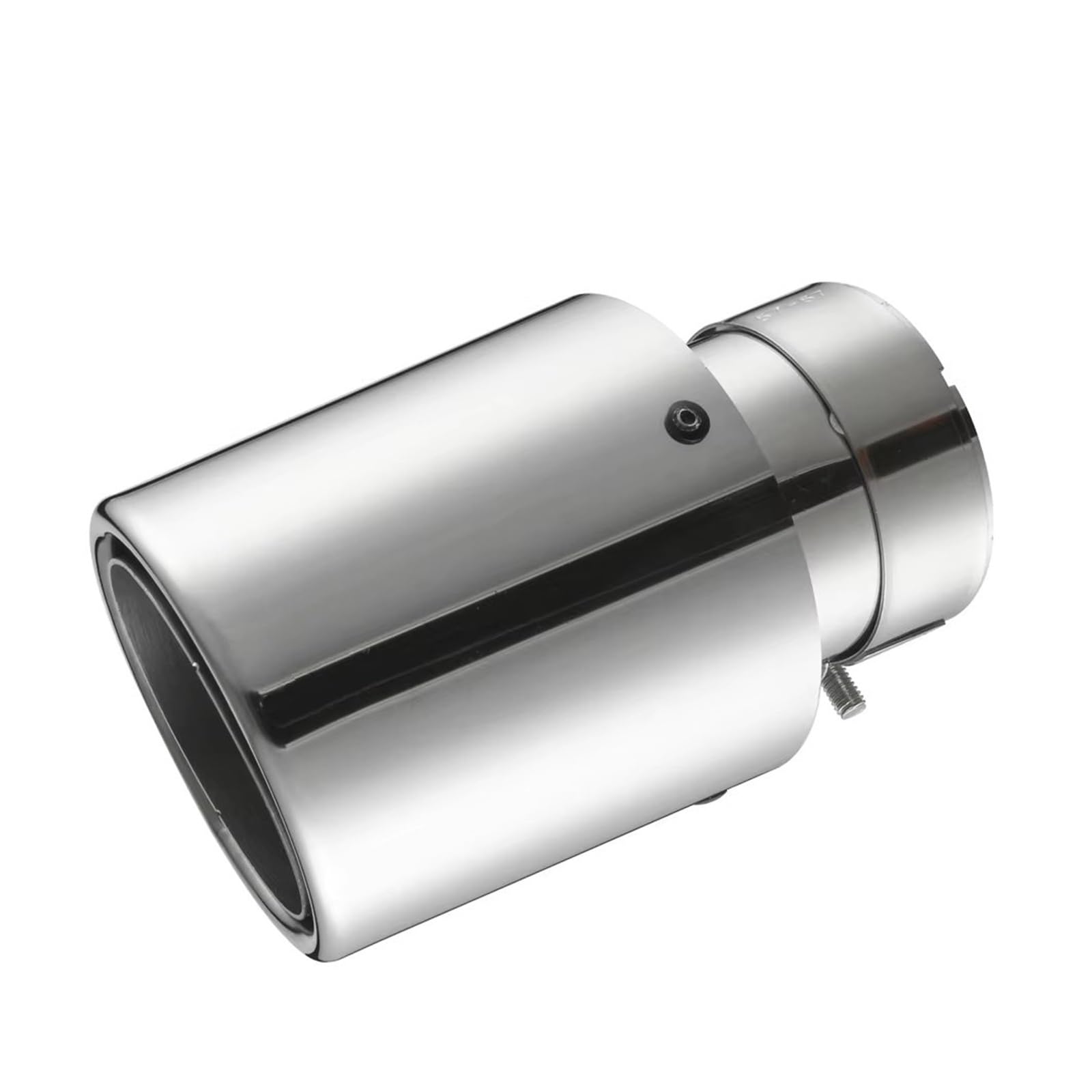 Endschalldämpfer Auspuffendrohr 1 Stück Auto Edelstahl Schalldämpfer Spitze Auspuff System Universal Crimpen Silber Dekoration Auspuffrohr Schalldämpfer(57mm-101mm) von XuYingBhd