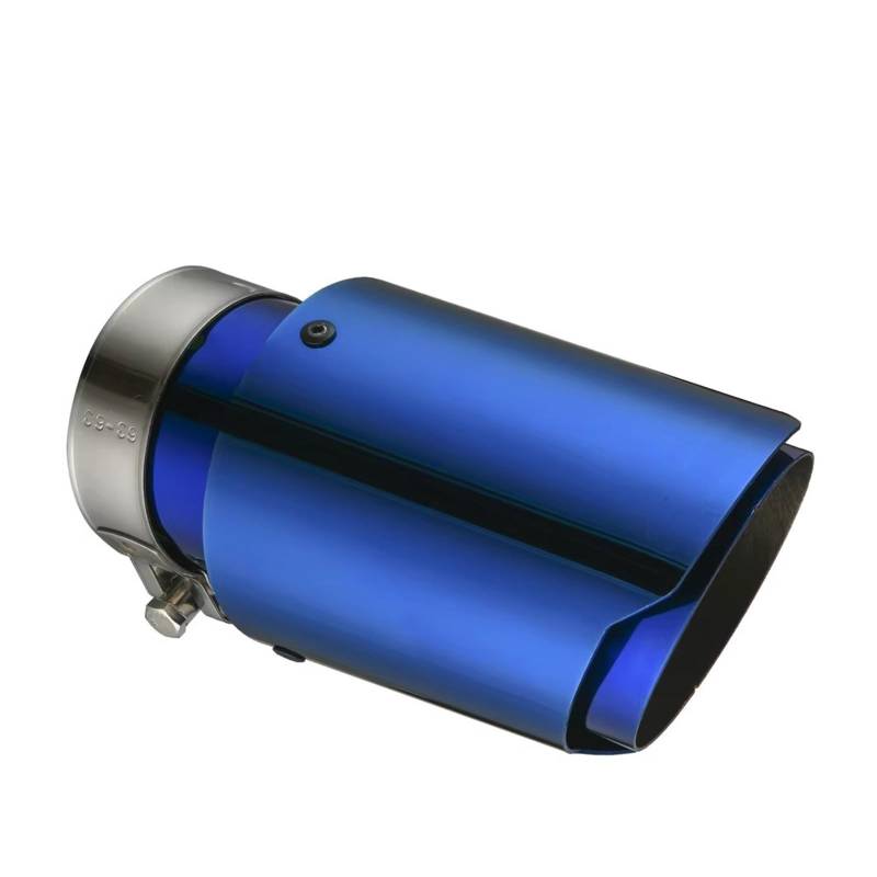 Endschalldämpfer Auspuffendrohr 1 Stück Auto Edelstahl Schalldämpfer Spitze Auspuffanlage Universal Gerade Blau Dekoration Auspuffrohr Schalldämpfer(51mm-89mm) von XuYingBhd