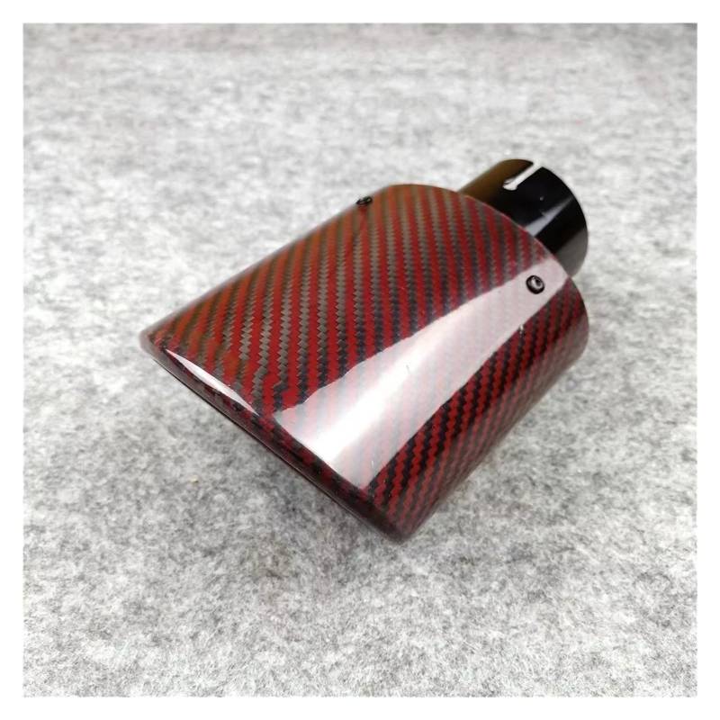 Endschalldämpfer Auspuffendrohr 1 Stück Auto Glänzend Rot Carbon Schalldämpfer Endrohr Auspuffrohr Schalldämpfer Carbon Auspuff Tipps(IN 67 Out Size B) von XuYingBhd