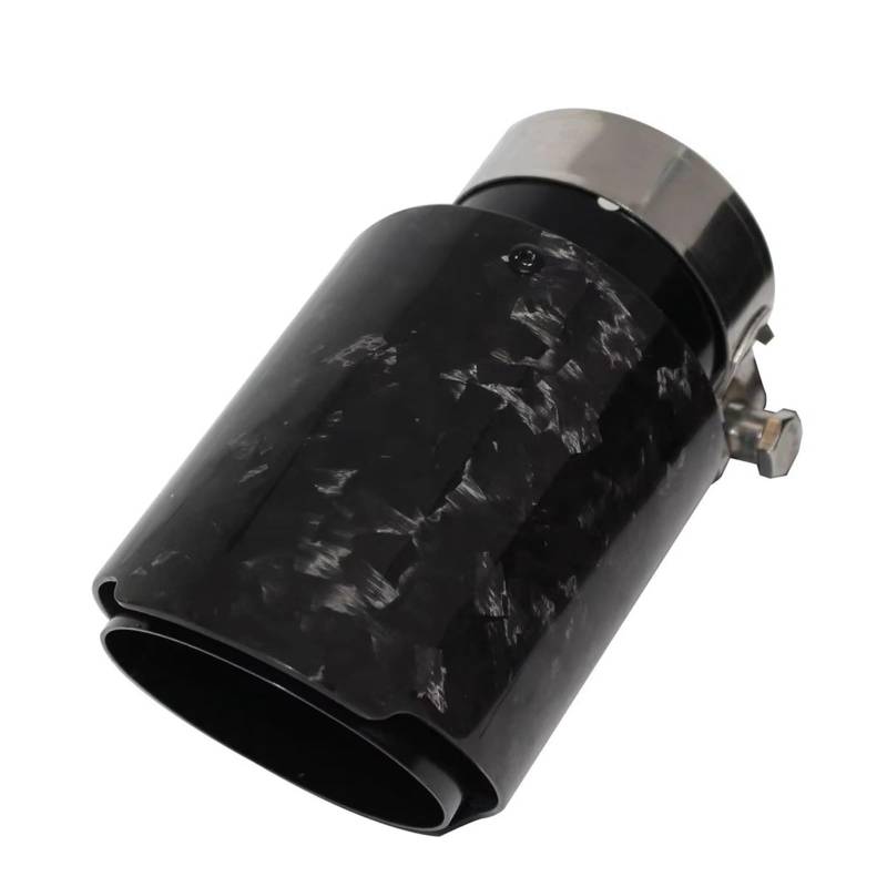 Endschalldämpfer Auspuffendrohr 1 Stück Auto Glänzend Verstreut Muster Carbon Fiber Schalldämpfer Spitze Auspuffanlage Rohr Schalldämpfer Düse Universal Gerade Edelstahl(63mm-76mm) von XuYingBhd
