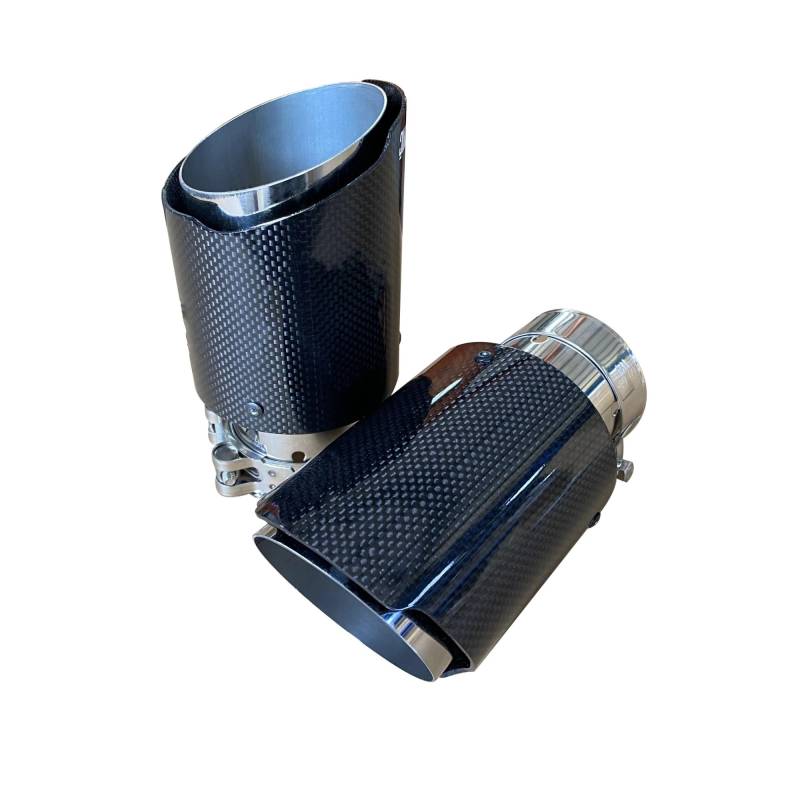 Endschalldämpfer Auspuffendrohr 1 Stück Auto Universal Schwarz Helle Schwanz Throat Edelstahl Schalldämpfer Einzel Outlet Auspuff Spitze Dekorative Endrohr(51mm IN-89mm Out) von XuYingBhd