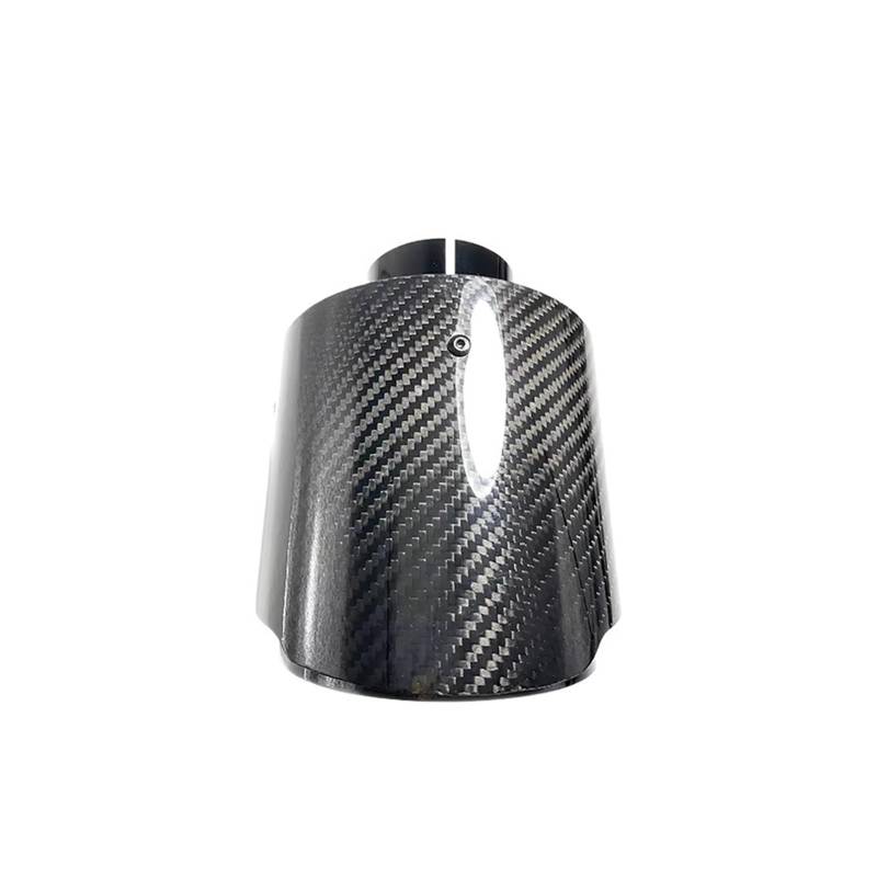 Endschalldämpfer Auspuffendrohr 1 Stück Outlet130MM Glossy Carbon Fiber Schalldämpfer Spitze Auspuff System Rohr Schalldämpfer Düse Universal Gerade Schwarz Edelstahl(51MM IN 130MM Out) von XuYingBhd