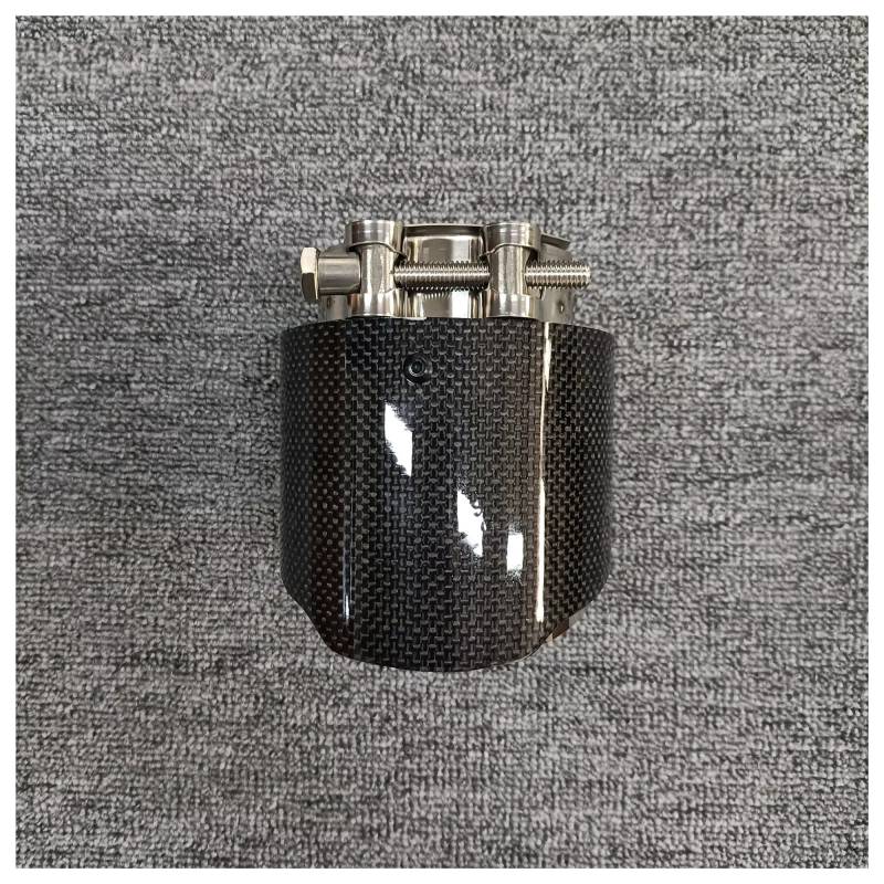 Endschalldämpfer Auspuffendrohr 1 Stück Universal-Auspuffrohr Glänzend Carbon Fiber Auspuffendrohr 110mm Länge Auto Auspuff(54mm in-114mm Out) von XuYingBhd