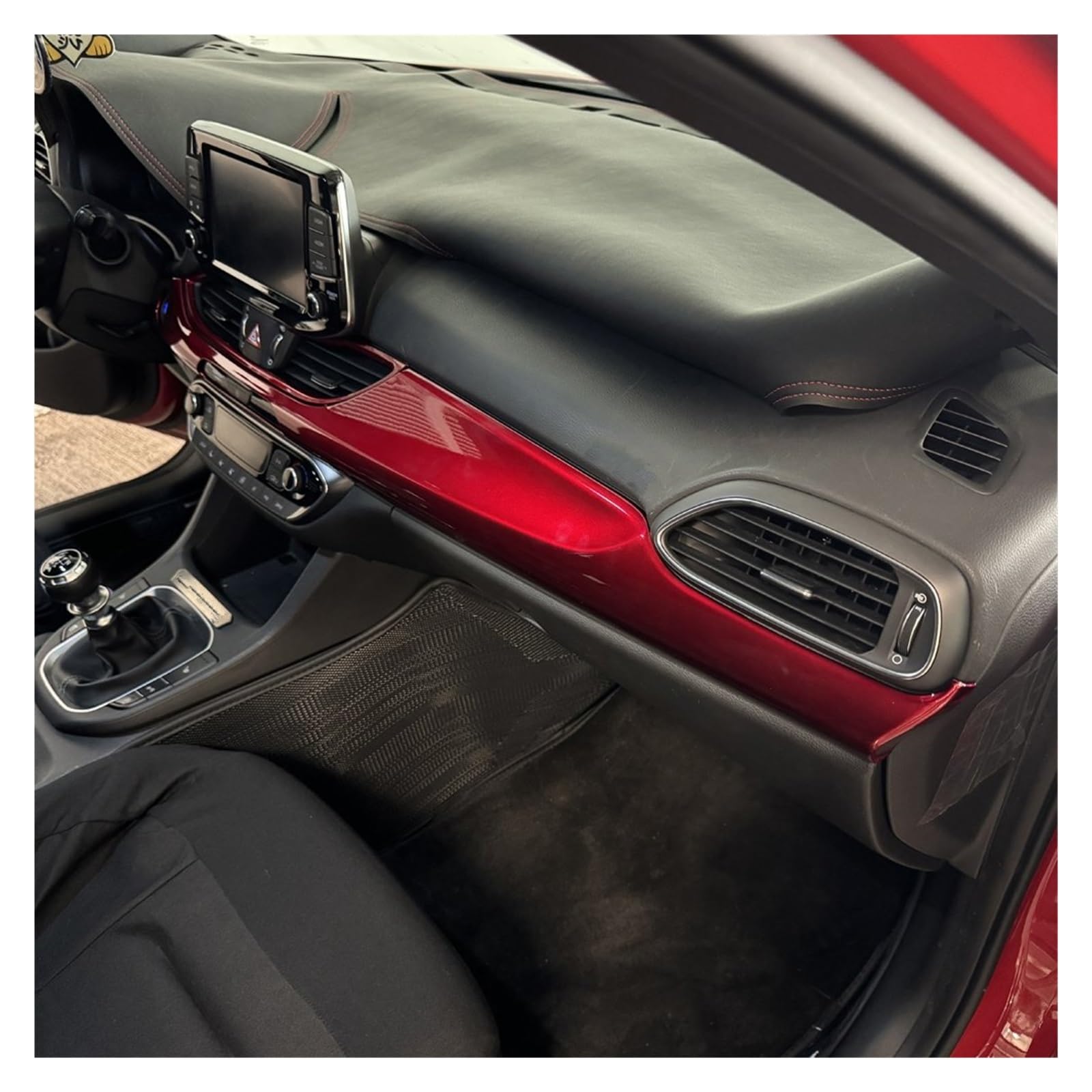 Innenverkleidung Schaltblende Für Hyundai Für I30 Für N LHD Rot Innen Dashboard Zentrale Konsole Getriebe Shift Air Vent Fenster Schalter Abdeckung(Dashoboard Stripe) von XuYingBhd
