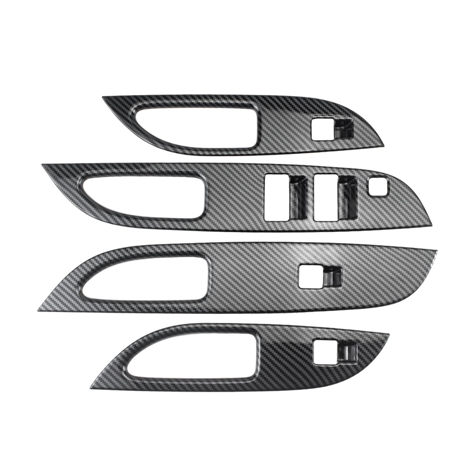 Innenverkleidung Schaltblende Für Strada Für Triton Für L200 2019 2020 2021 2022 4 Stück ABS Carbon Faser Farbe Fensterheber Schalter Taste Panel Abdeckung Trim(Right Hand Drive) von XuYingBhd