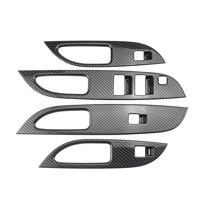 Innenverkleidung Schaltblende Für Strada Für Triton Für L200 2019 2020 2021 2022 4 Stück ABS Carbon Faser Farbe Fensterheber Schalter Taste Panel Abdeckung Trim(Right Hand Drive) von XuYingBhd