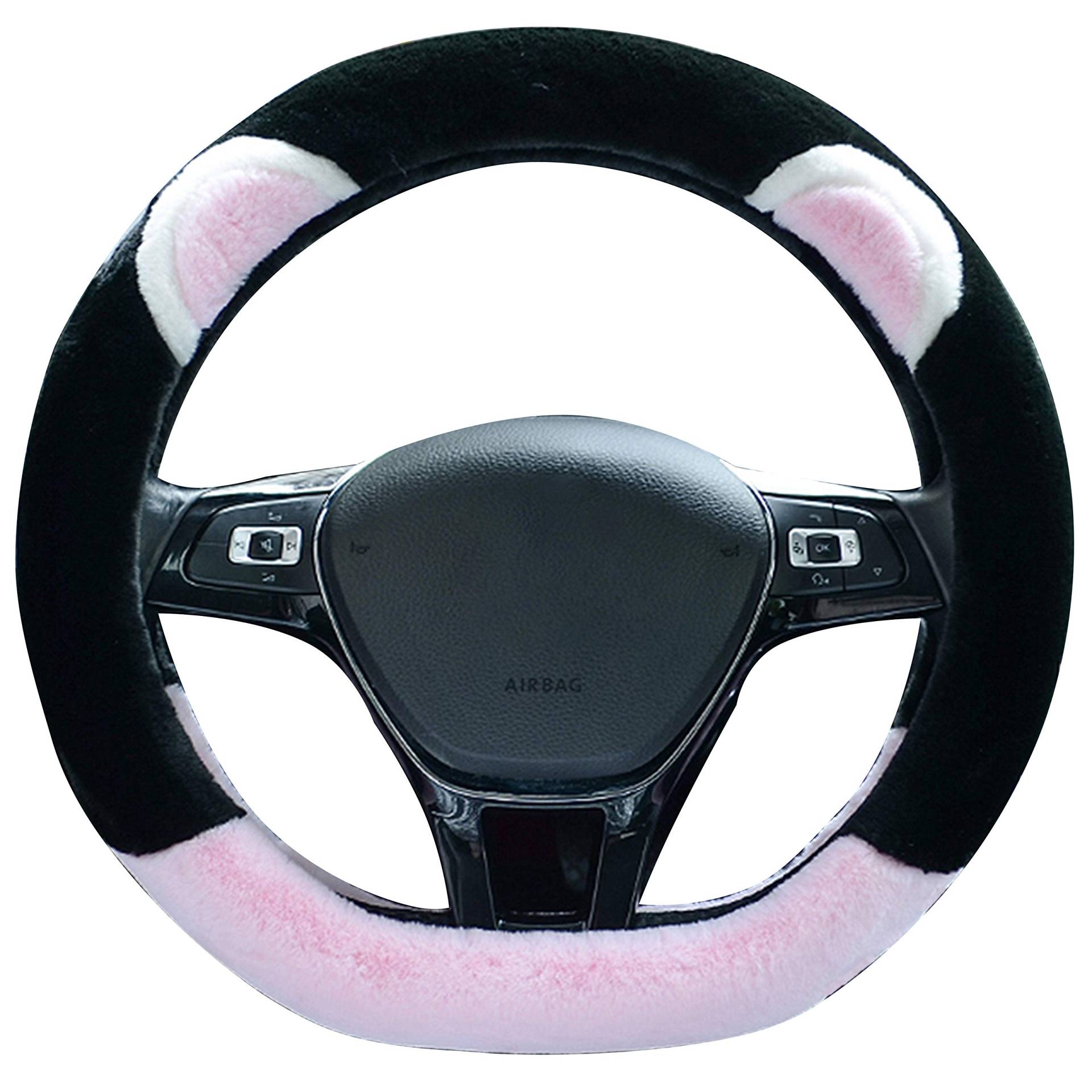 XuanMax D Form Winter Plüsch Lenkradhüllen 15'' Weich Warm Lenkradbezug Lenkrad Abdeckung 38cm Lenkradschutz Lenkradabdeckung Lenkradschoner für Weibliche Frauen Mädchen Damen - Schwarz Pink XuanMax D Form Winter Plüsch Lenkradhüllen 15'' Weich Warm Lenkradbezug Lenkrad Abdeckung 38cm Lenkradschutz Lenkradabdeckung Lenkradschoner für Weibliche Frauen Mädchen Damen - Schwarz Pink von XuanMax