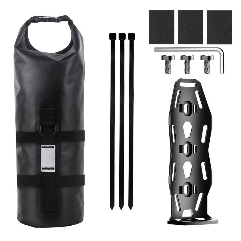 Xuancai 5L Fahrrad-Gepäckträgertasche, tragbare Satteltasche mit reflektierenden Streifen, wasserdicht, Vorderradgabeltasche mit Fahrradträger vorne von Xuancai