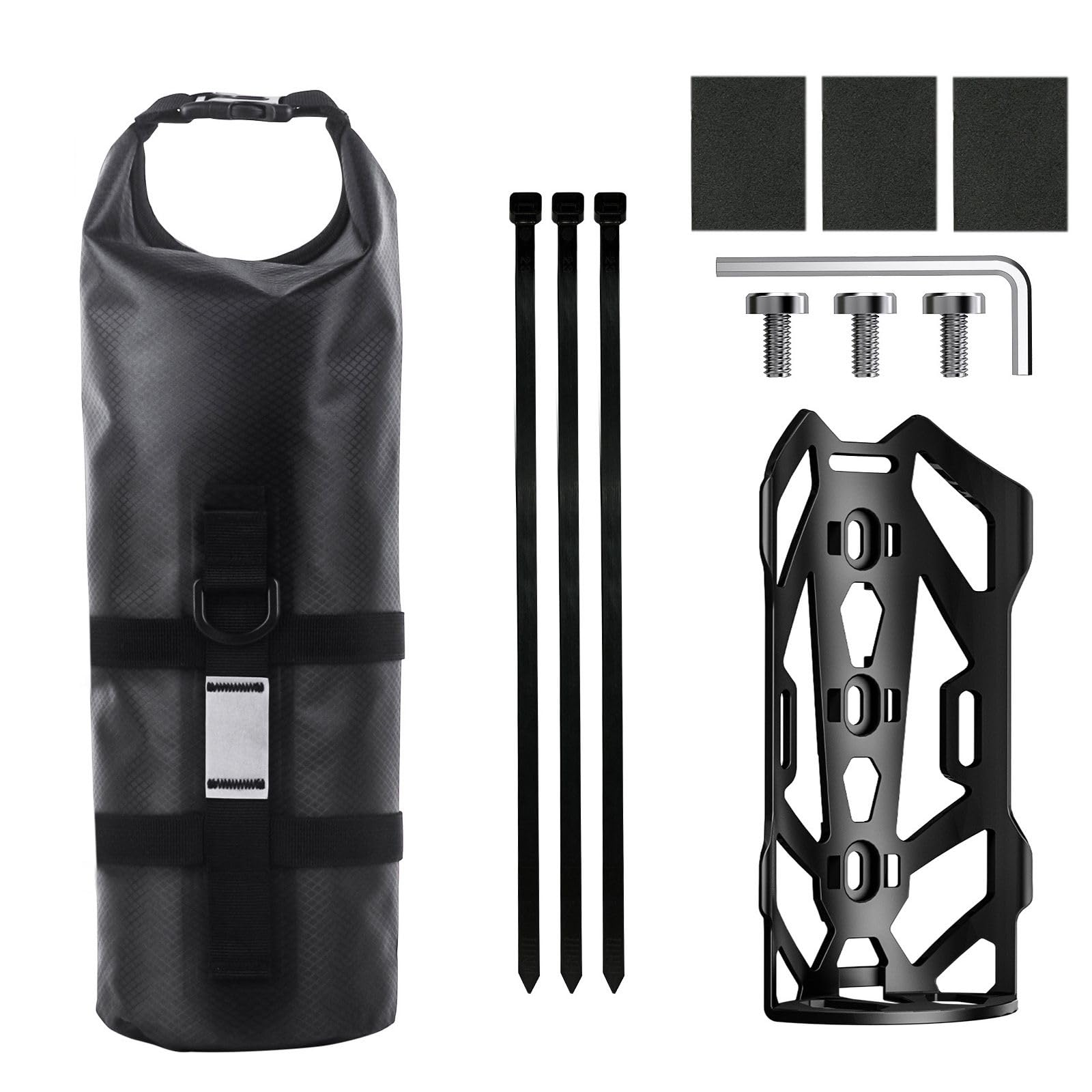 Xuancai 5L Fahrrad-Gepäckträgertasche, tragbare Satteltasche mit reflektierenden Streifen, wasserdicht, Vorderradgabeltasche mit Fahrradträger vorne Xuancai 5L Fahrrad-Gepäckträgertasche, tragbare Satteltasche mit reflektierenden Streifen, wasserdicht, Vorderradgabeltasche mit Fahrradträger vorne von Xuancai