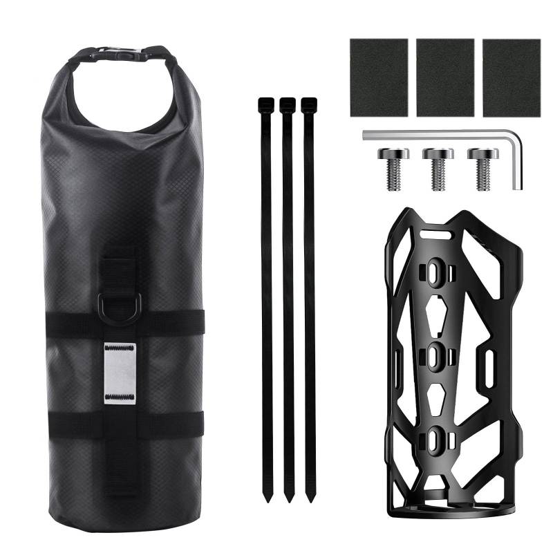 Xuancai 5L Fahrrad-Gepäckträgertasche, tragbare Satteltasche mit reflektierenden Streifen, wasserdicht, Vorderradgabeltasche mit Fahrradträger vorne von Xuancai