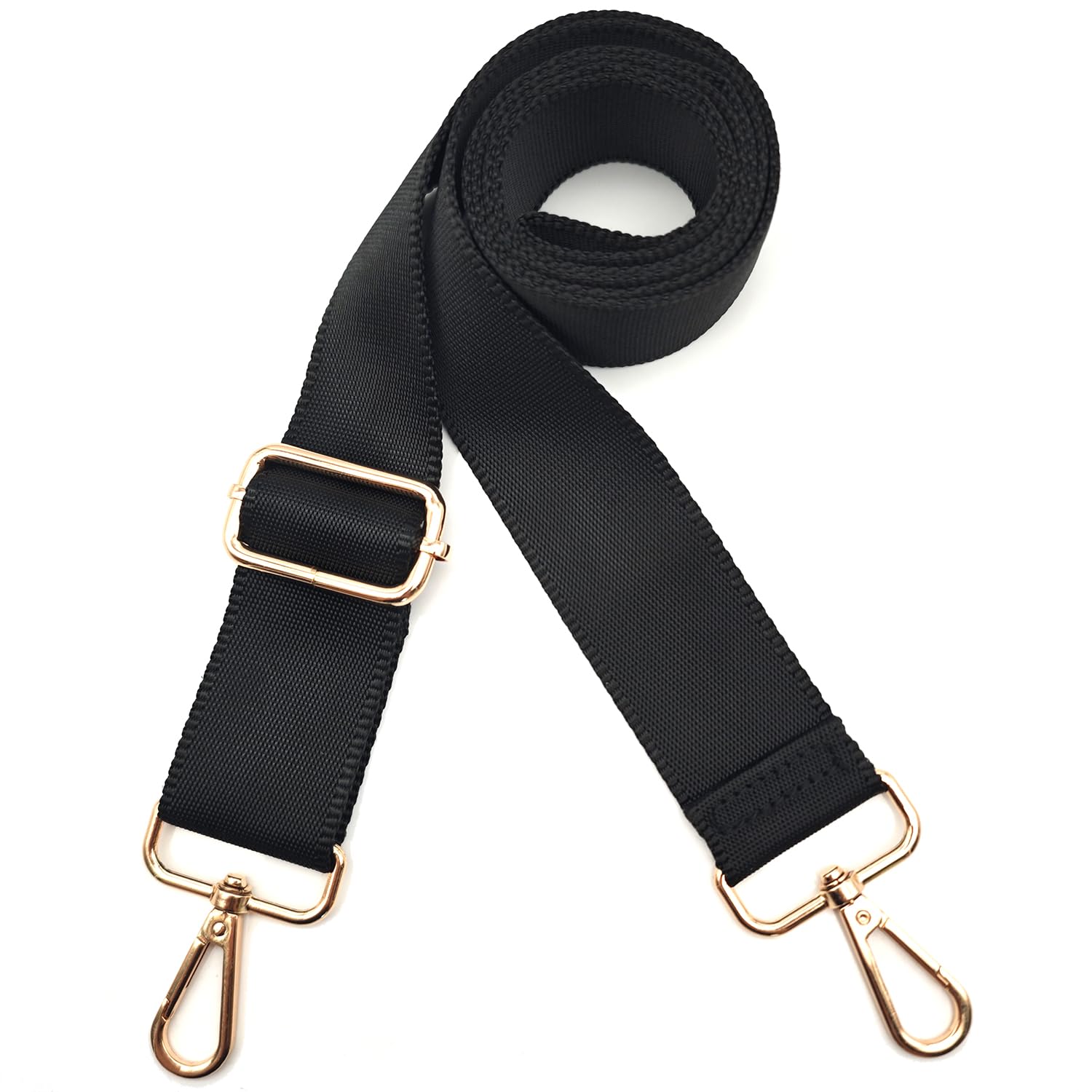 Xundefeng 3.8cm Schwarz Breiter Taschengurt Verstellbarer Schultergurt für Taschen Taschengurte zum Wechseln Schulterriemen - Gold Clip Xundefeng 3.8cm Schwarz Breiter Taschengurt Verstellbarer Schultergurt für Taschen Taschengurte zum Wechseln Schulterriemen - Gold Clip von Xundefeng