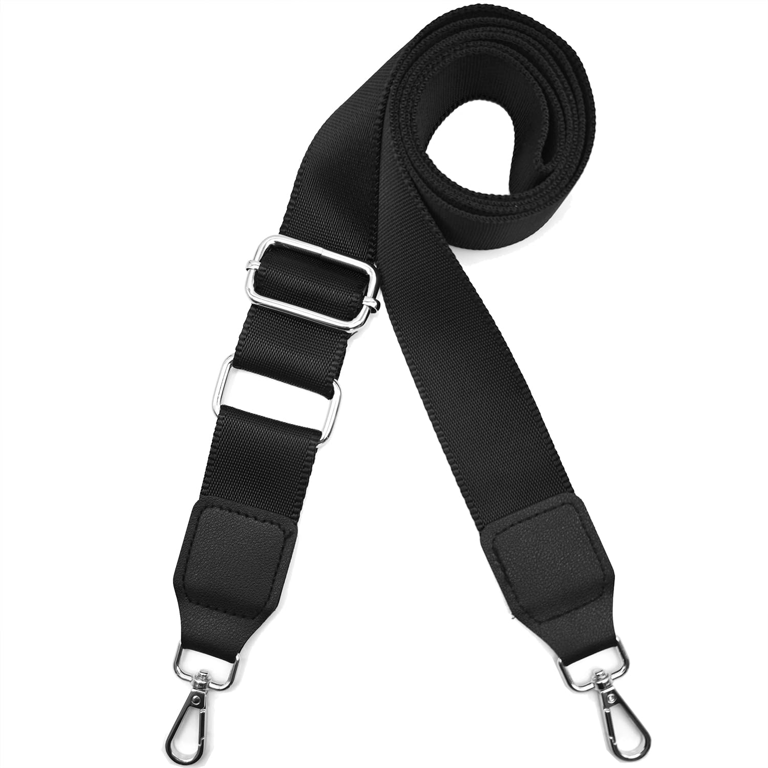 Xundefeng 3.8cm Schwarz Breiter Taschengurt Verstellbarer Schultergurt für Taschen Taschengurte zum Wechseln Schulterriemen - Silber Clip Xundefeng 3.8cm Schwarz Breiter Taschengurt Verstellbarer Schultergurt für Taschen Taschengurte zum Wechseln Schulterriemen - Silber Clip von Xundefeng