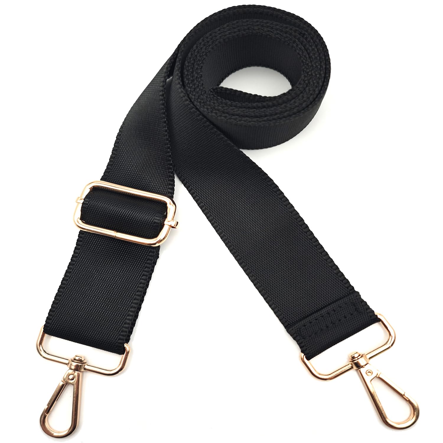 Xundefeng 5cm Schwarz Breiter Taschengurt Verstellbarer Schultergurt für Taschen Taschengurte zum Wechseln Schulterriemen - Gold Clip Xundefeng 5cm Schwarz Breiter Taschengurt Verstellbarer Schultergurt für Taschen Taschengurte zum Wechseln Schulterriemen - Gold Clip von Xundefeng