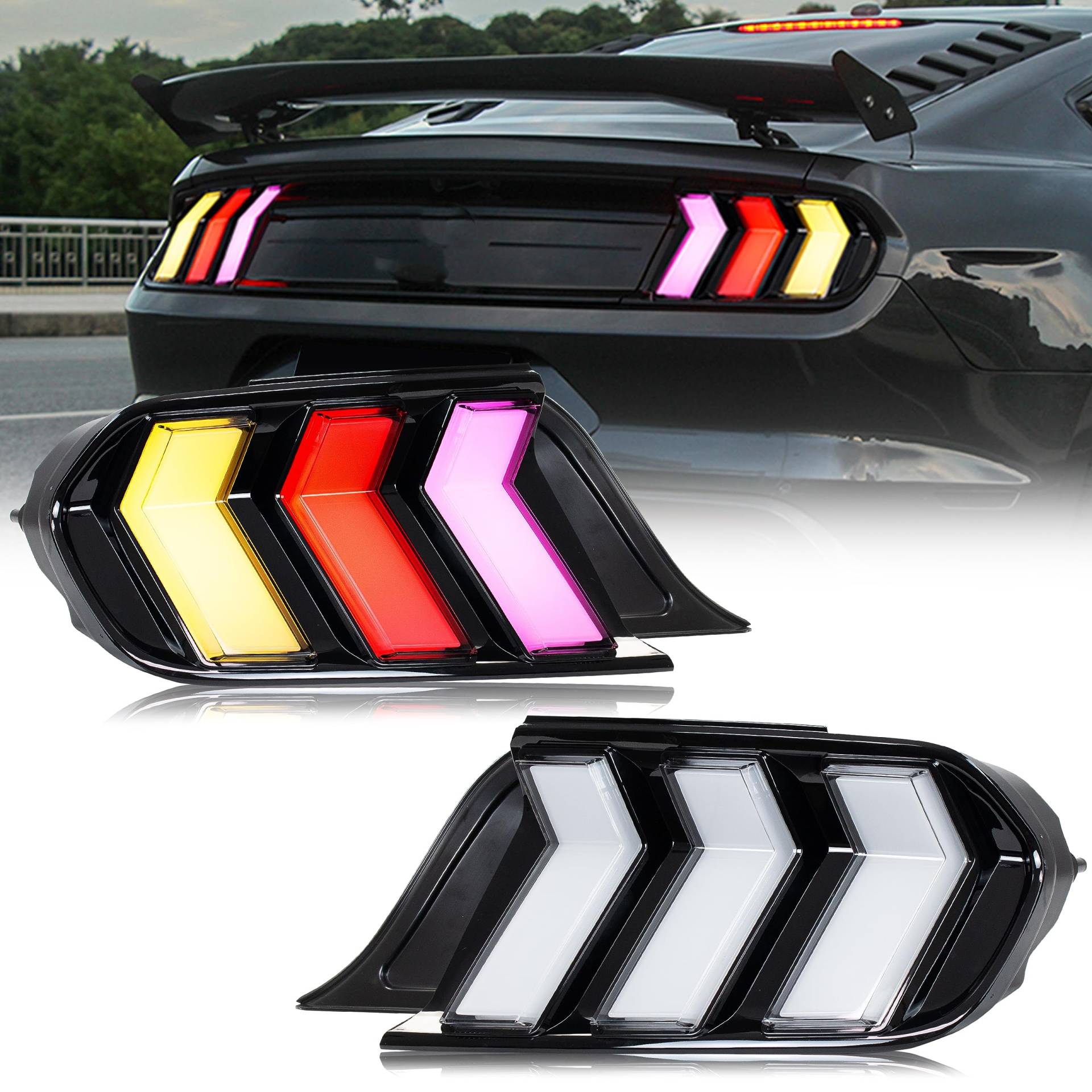 Xunder RGB Rücklicht 5 Modelle passend für Ford Mustang GT 2015-2020 Rückleuchten von Xunder
