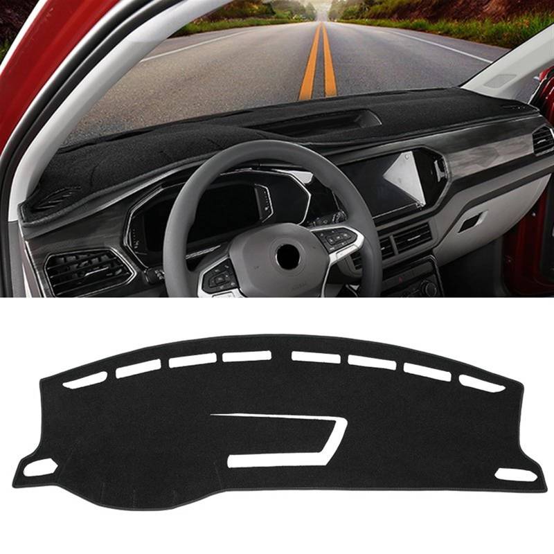 Armaturenbrett Abdeckung Pad Für VW Für T-CROSS T CROSS 2018 2019 2020 2021 2022 2023 Auto-Armaturenbrett vermeiden Lichtmatte Instrumentenabdeckung Matten Teppiche Auto Dashboard Matte(LHD Black Side von Xwthsch
