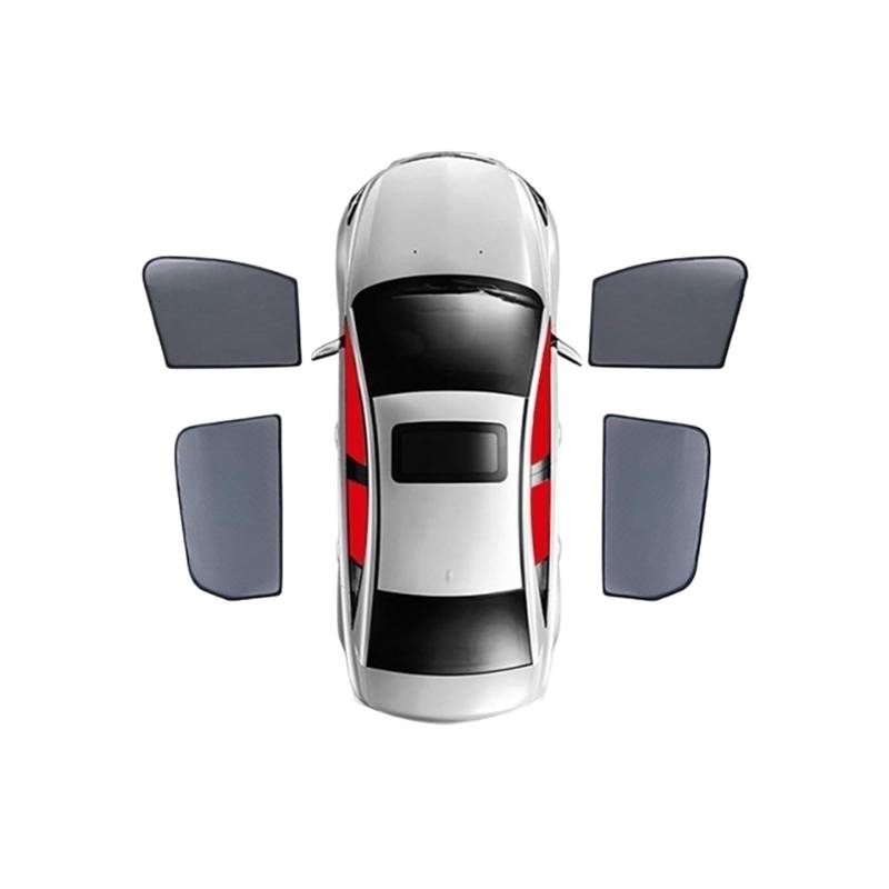 Xwthsch Autoscheiben Sonnenschutz Für A4 B9 Limousine 2015-2023 Magnetischer Sonnenschutz Frontscheibe Vorhangabdeckung Hinteres Seitenfenster Mesh Sonnenschutzvisier(4Piece Front Rear) von Xwthsch